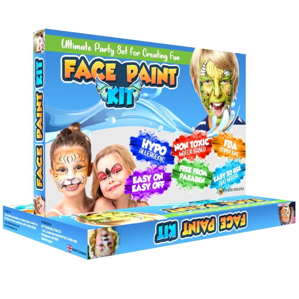 Desire Deluxe Face Paints for Children Halloween Make Up Set 4