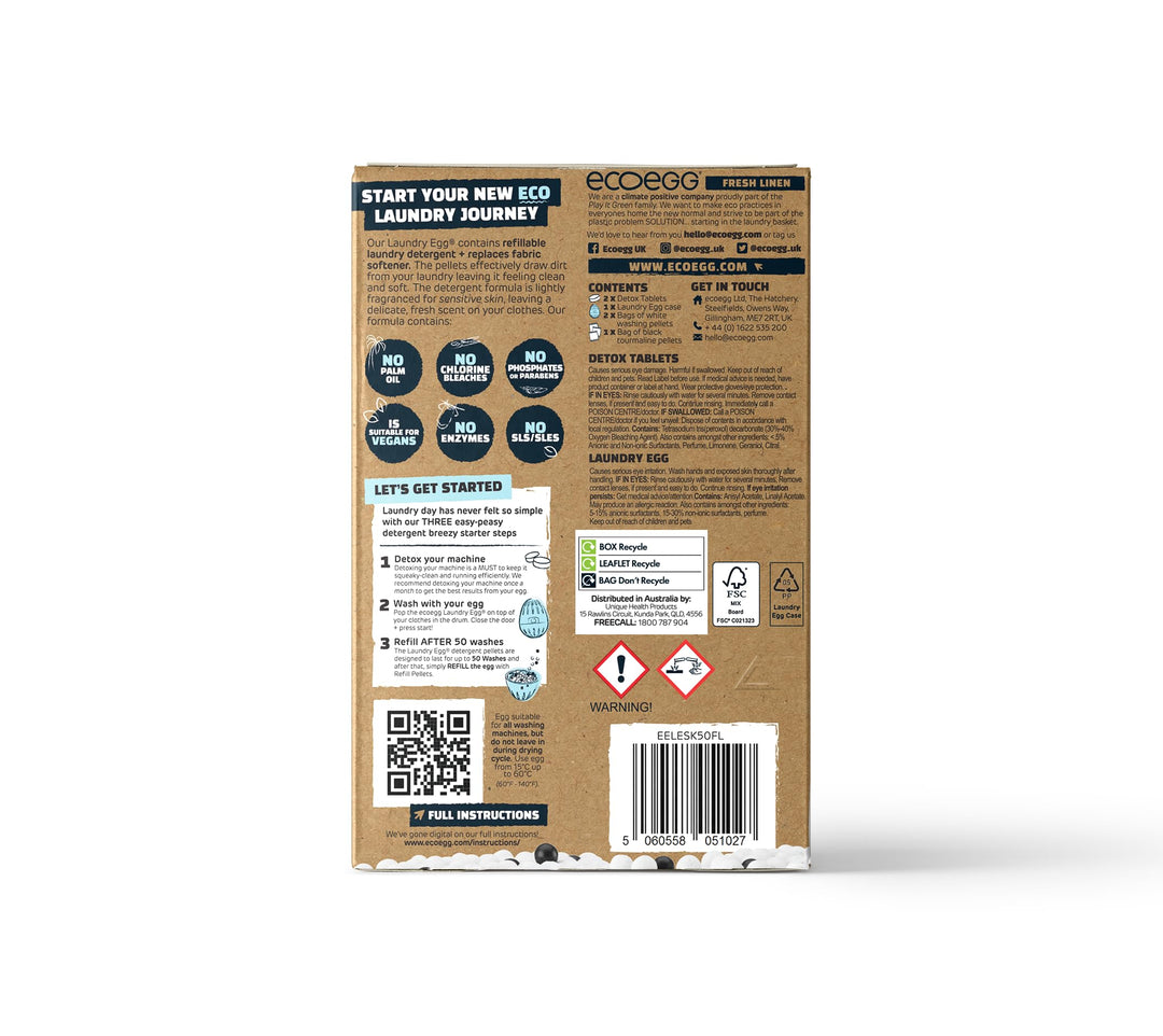 Ecoegg - Starter Kit Laundry Egg with Detergent & Fabric Softener Replacement (Non-Bio)