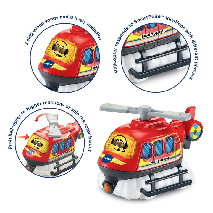 VTech Toot-Toot Drivers Helicopter - Interactive Musical Vehicle with Lights & Sounds for Toddlers