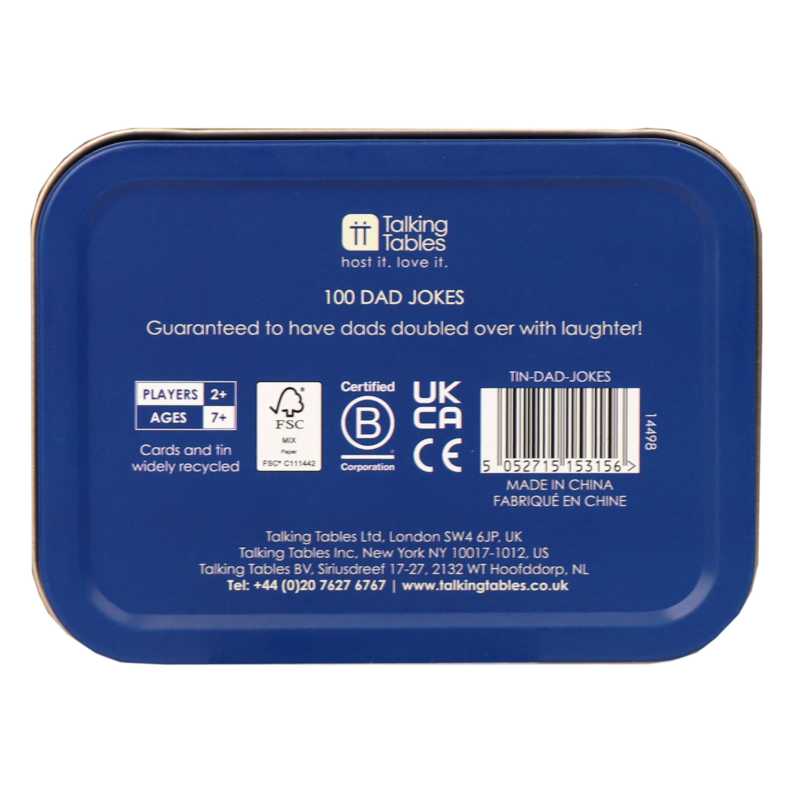 Talking Tables 100 Cards Dad Jokes Card Game for Family Fun 2