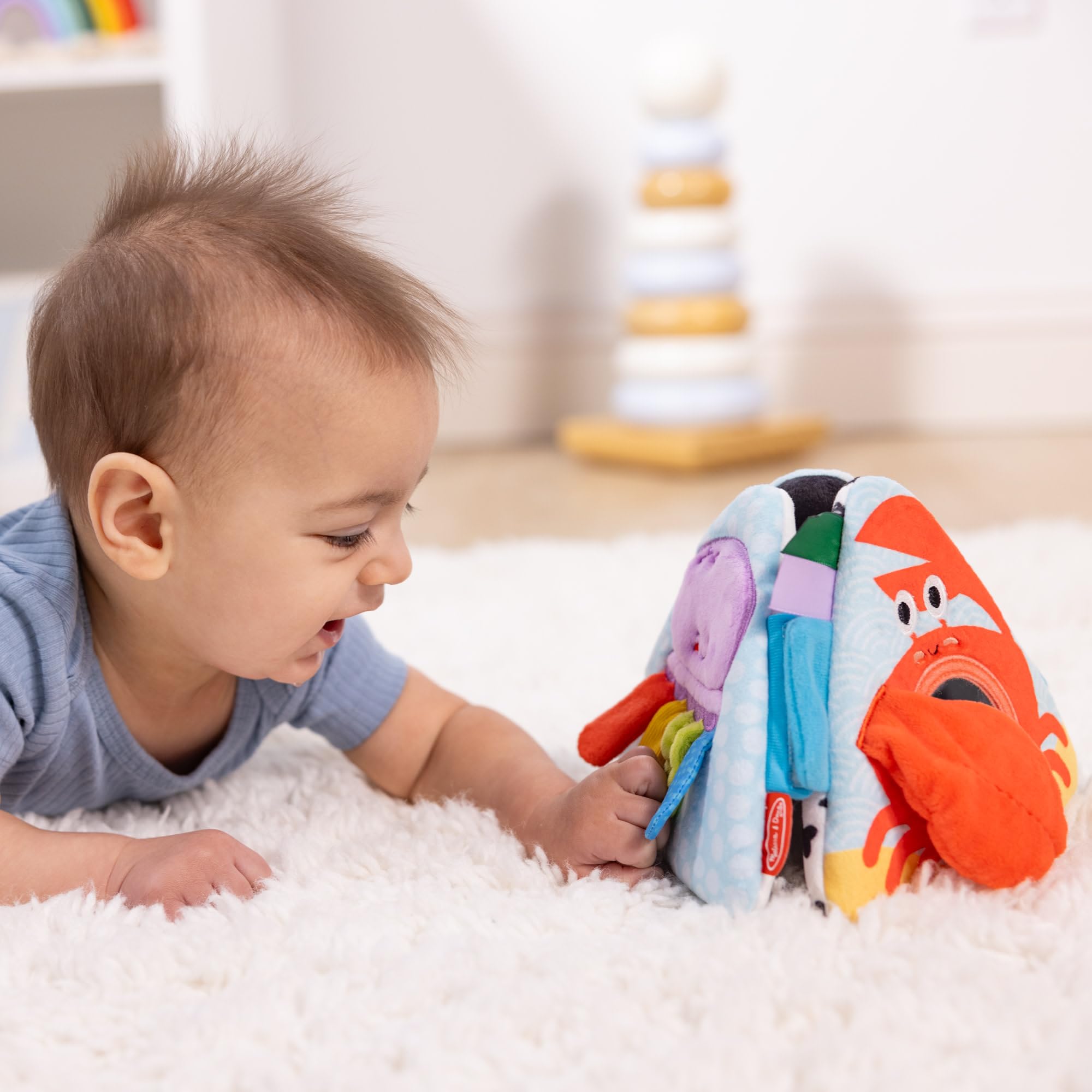 Melissa & Doug Ocean Tummy Time Triangle Baby Toy - Soft Sensory Play, Ages 0-6 Months 7