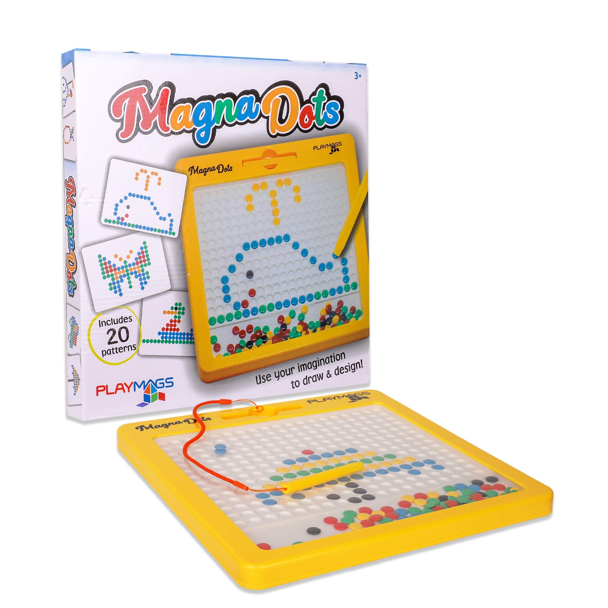 Playmags Magna Dots - 12.5" Magnetic Drawing Board for Kids - Reusable Doodle Toy 1