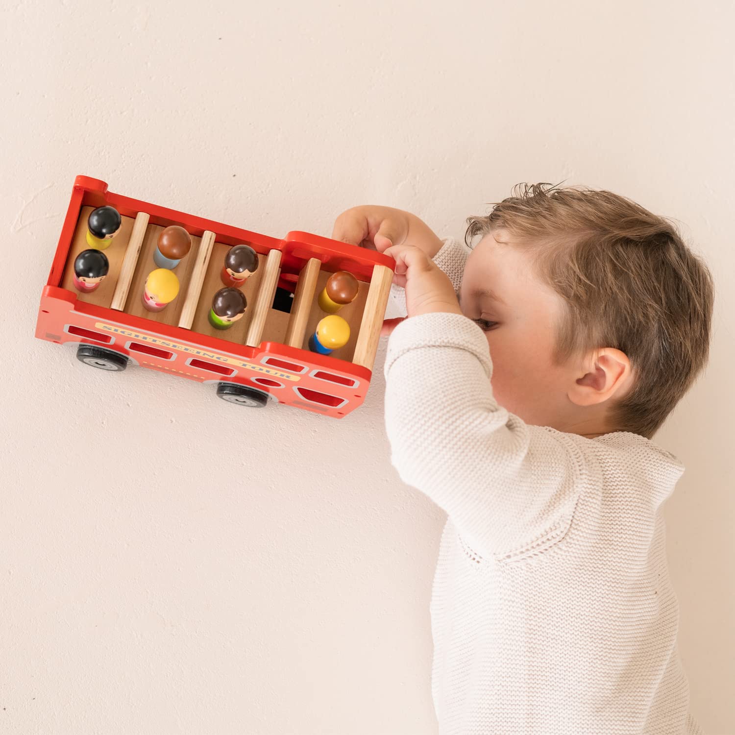 New Classic Toys City Tour Bus with 9 Play Figures, Red, First Driver Line 9