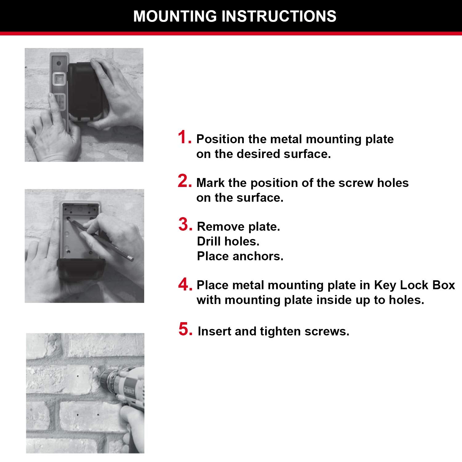 Master Lock Light Up Dial Key Safe - Resettable 4-Digit Combination | Wall Mount | Outdoor Use 8