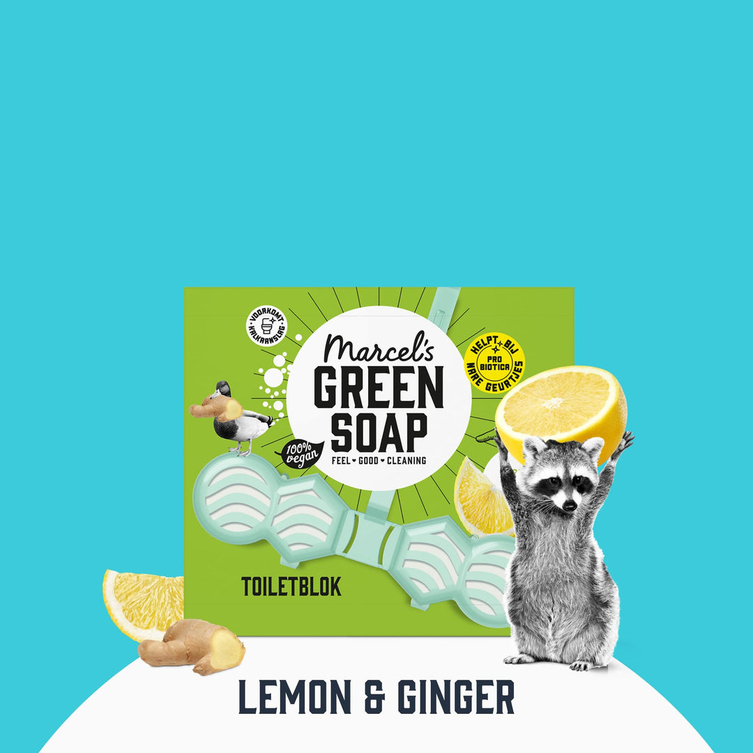 Marcel's Green Soap - Lemon & Ginger Toilet Block Fragrant Freshener