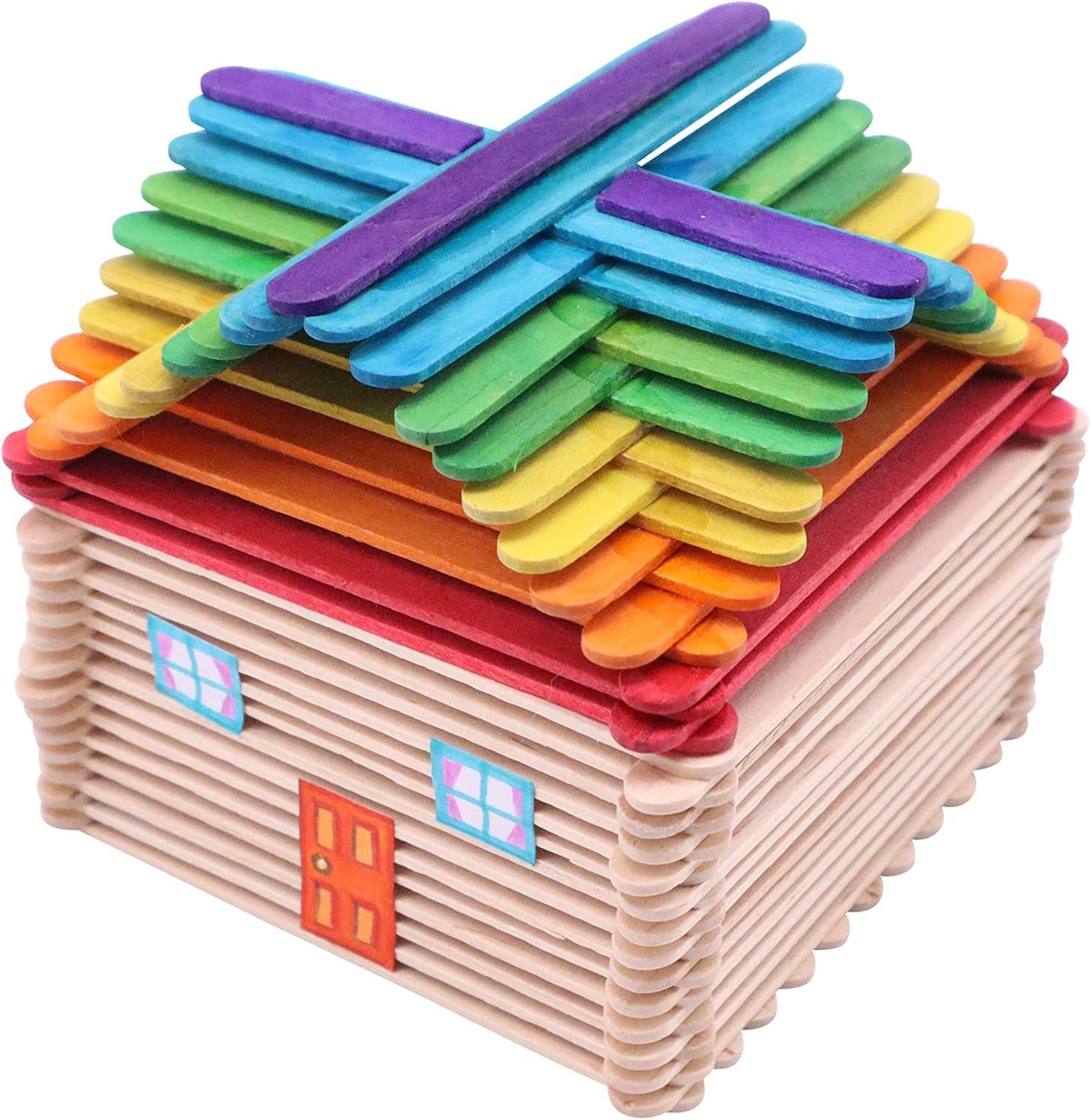 Craftplay Assorted Colour Wooden Lollipop Sticks for Crafts | 11.5cm x 1cm | Pack of 100 or 1000