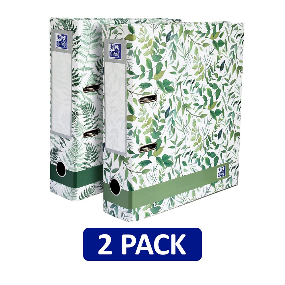 Oxford Lever Arch File - Leaves Design A4, 70mm Spine, High Capacity | Pack of 2 6