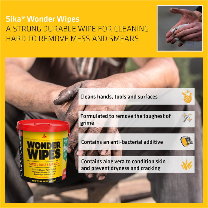 Sika - Everbuild Wonder Wipes Multi-Use Cleaning Wipes for Building Trade