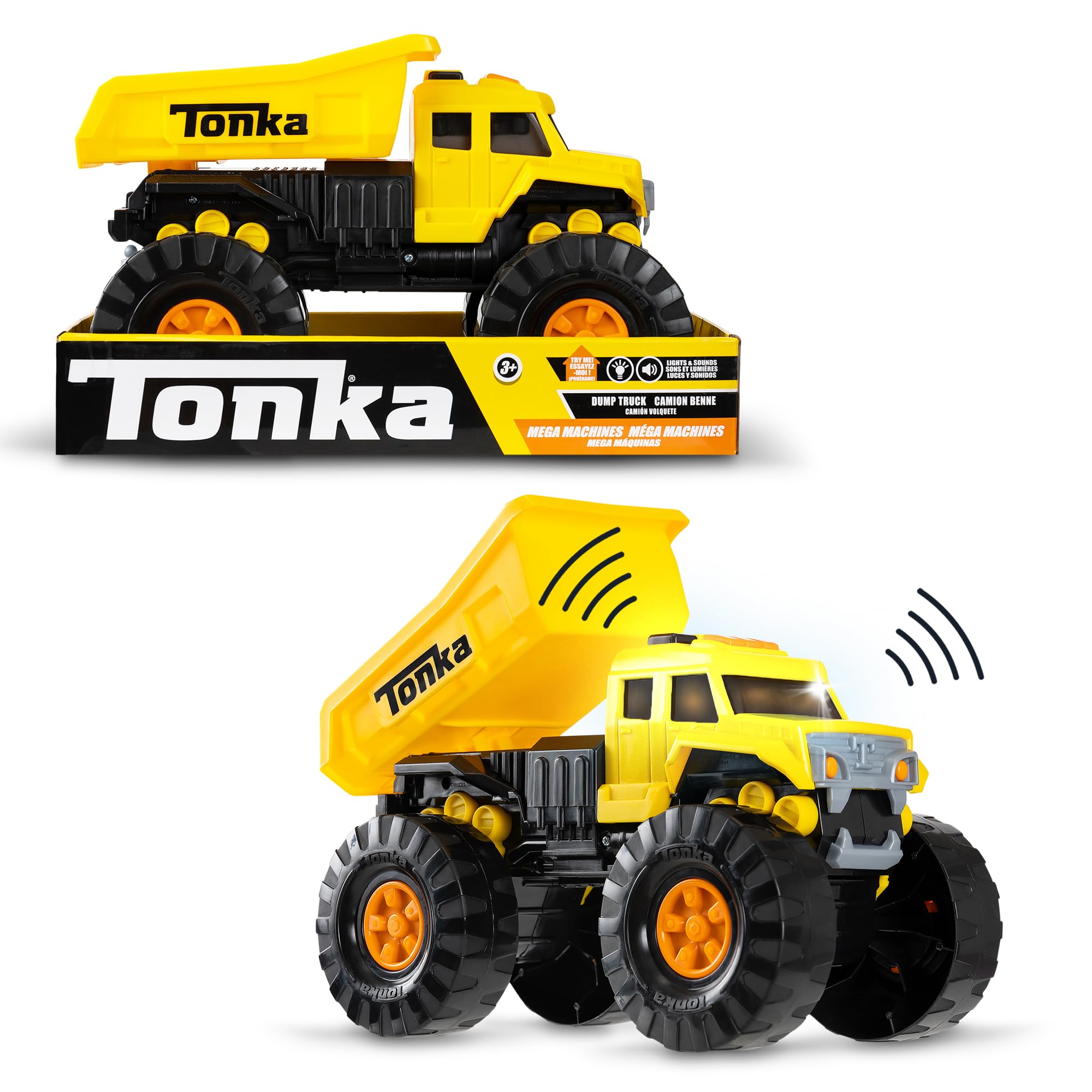 Tonka Mega Machines Dump Truck - Lights & Sounds, Working Dump Bed | Ages 3+ 1