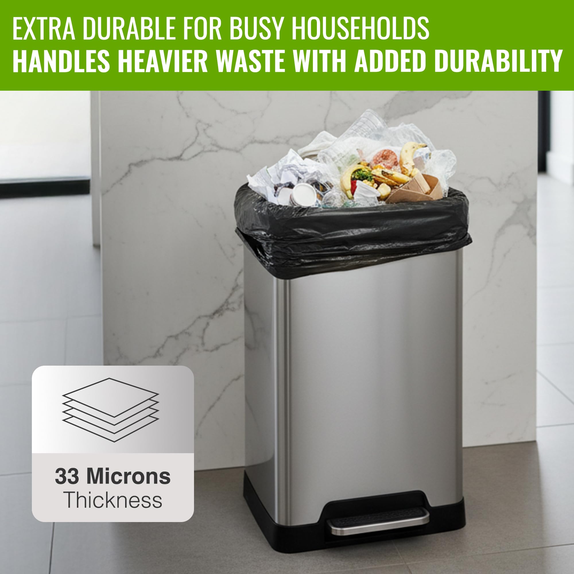 EcoBag 50L Heavy Duty Refuse Sacks - 50 Pack | 33 Micron | Recyclable 3