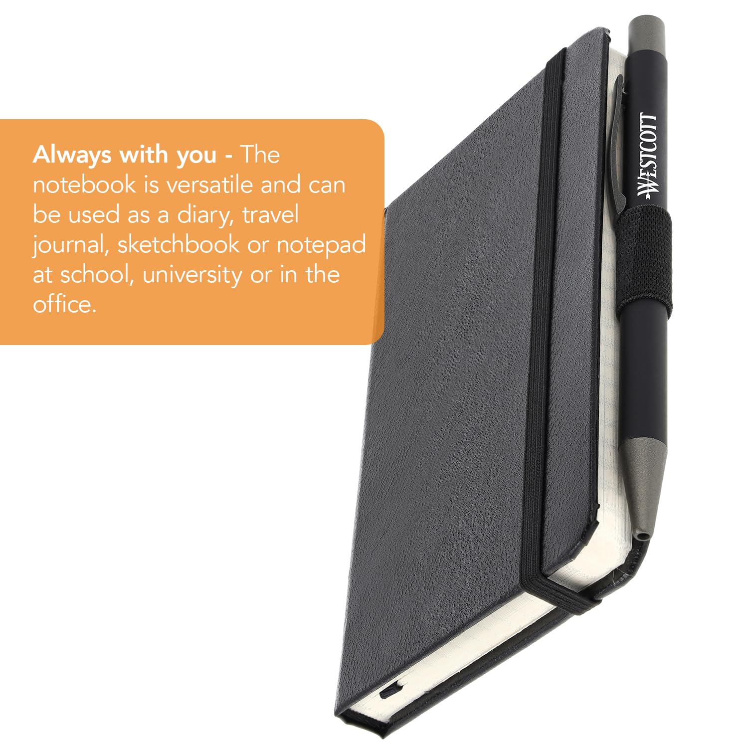 Westcott Memo Book - DIN A6 Squared, 192 Pages, Hardcover | 80 g/m² Paper 4