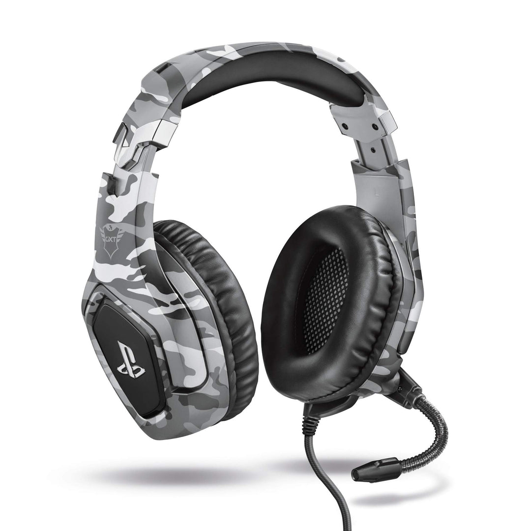 Trust GXT 488 Forze-G Gaming Headset for PS4 and PS5 – Officially Licensed with 50mm Drivers, Foldable Mic, Inline Remote, Grey