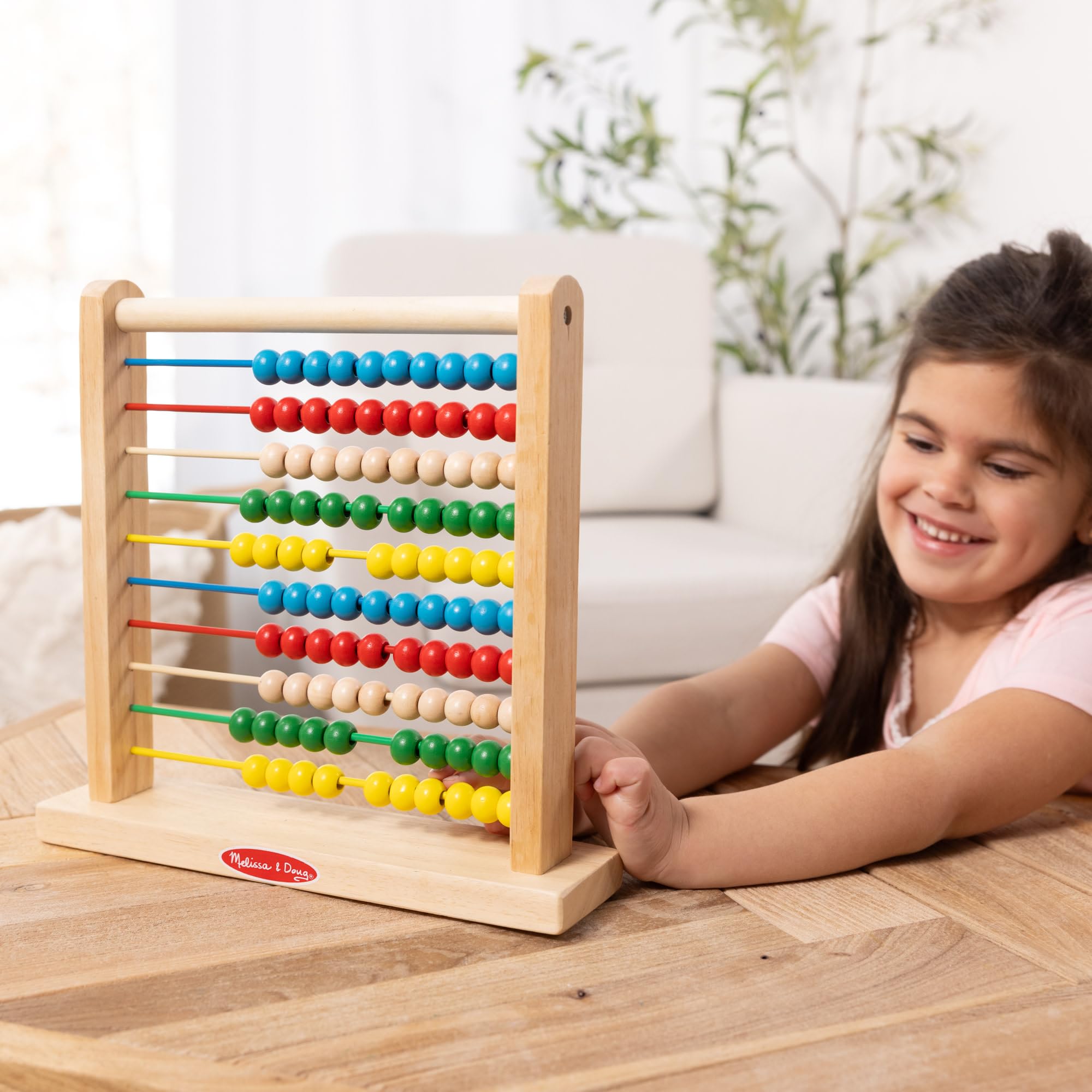 Melissa & Doug Classic Wooden Abacus Counting Toy with 100 Beads for Ages 3+ 8