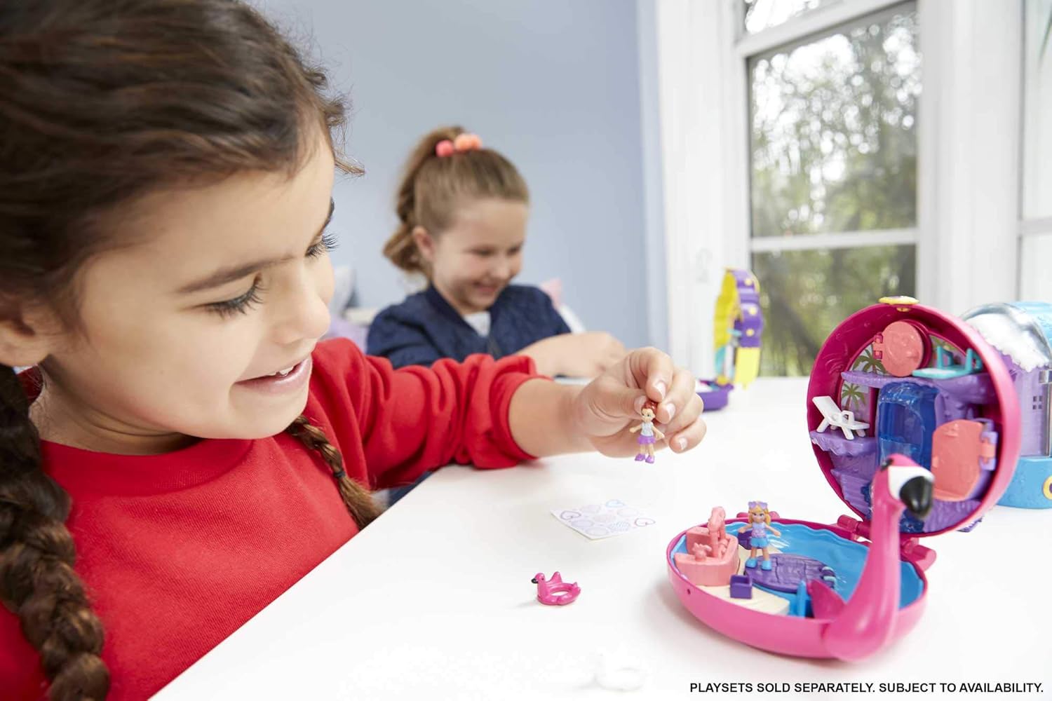 Polly Pocket Pocket World Flamingo Floatie Compact with Surprise Reveals, Micro Dolls & Accessories - Ages 4-10 5