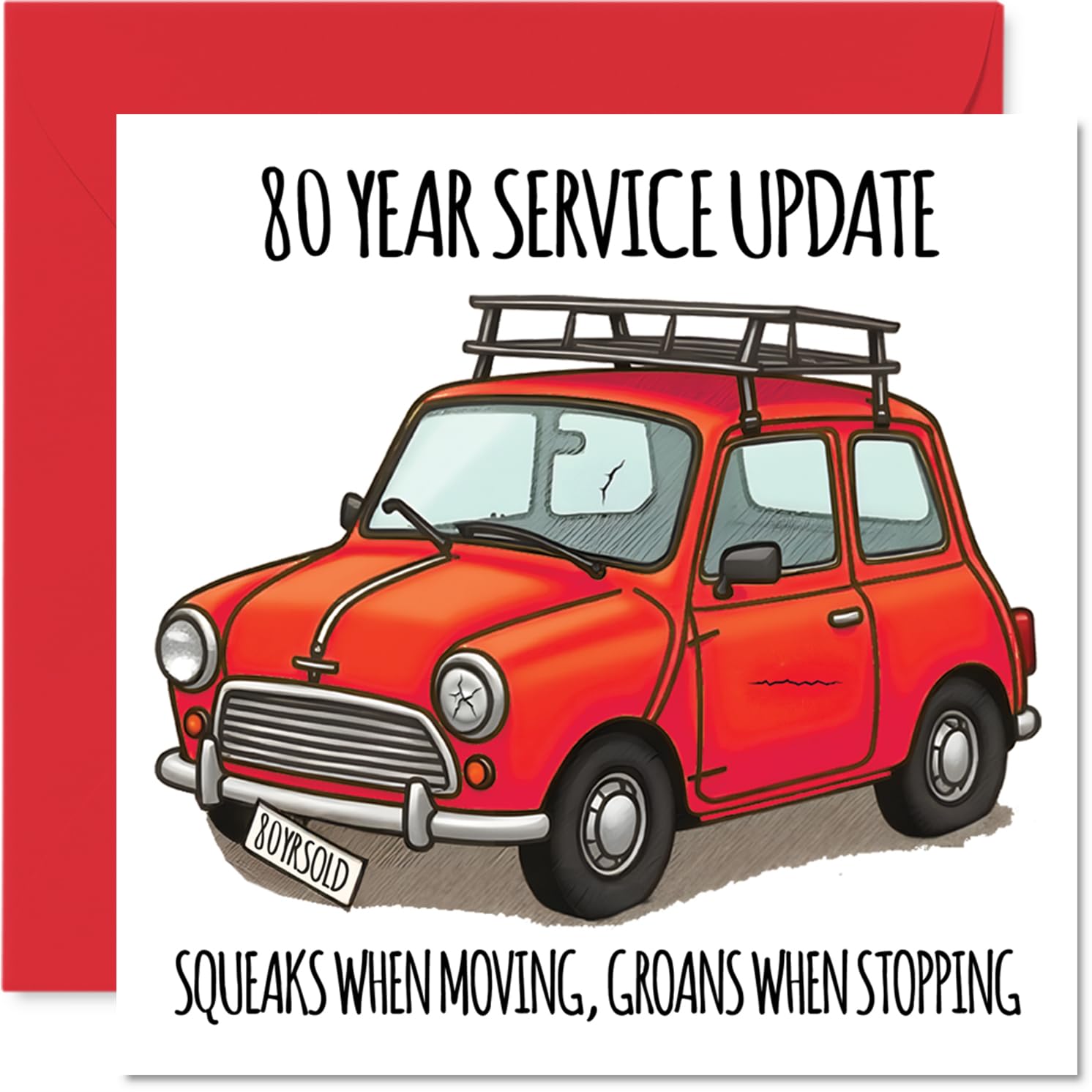 Stuff4 80th Birthday Card for Men & Women | 145mm Greeting Card | Humorous Service Design 1
