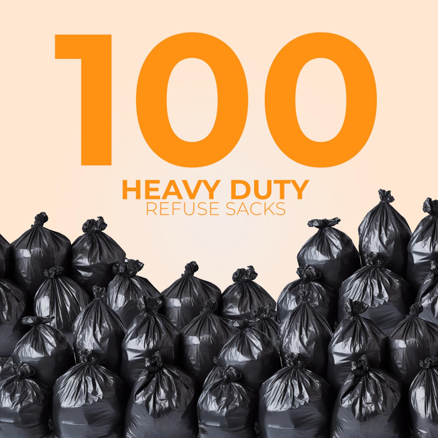 Roe Tenpo Heavy Duty Bin Bags - 100 Pack, 70L Capacity, 30 Micron Thick | Recycled Plastic 9
