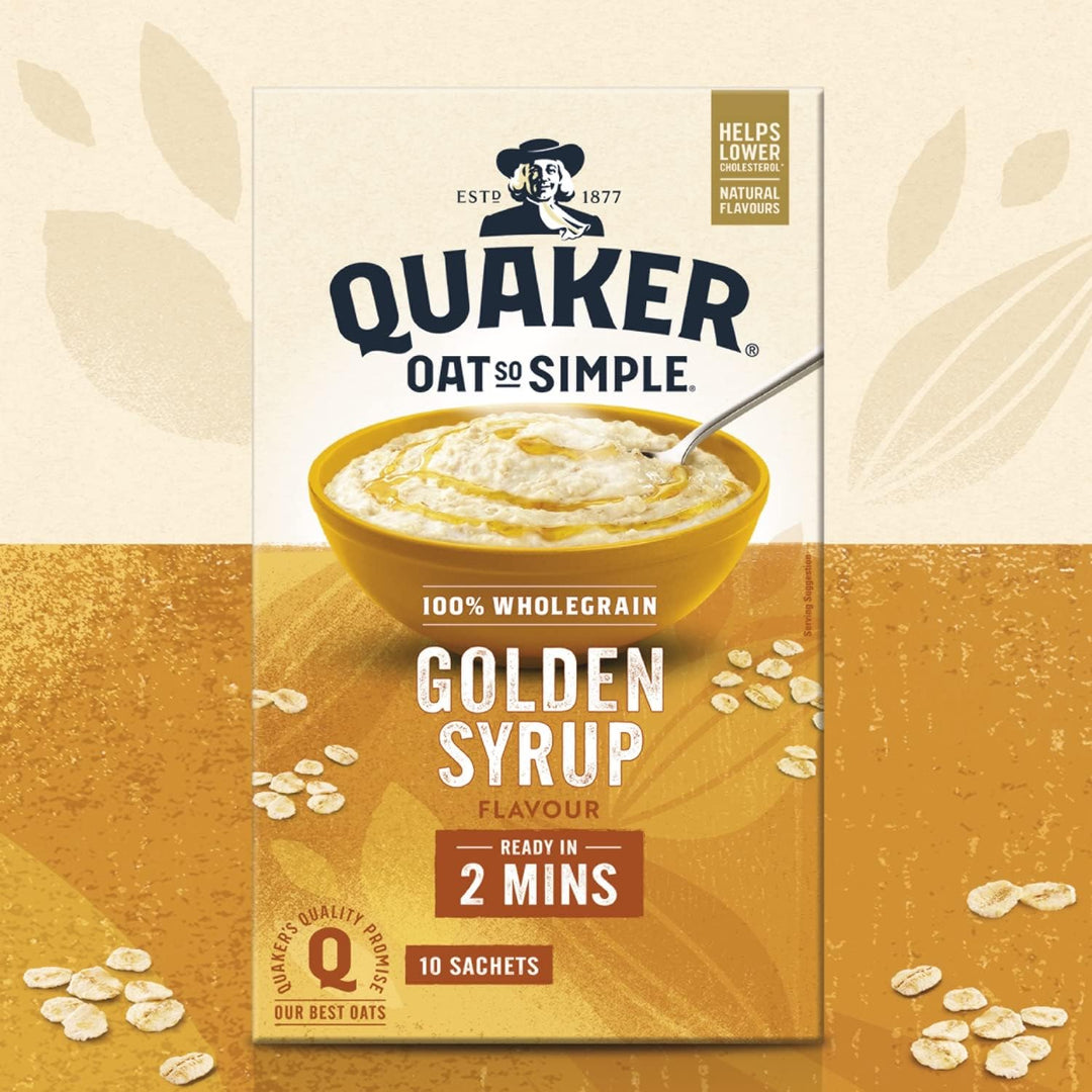 Quaker Oat So Simple Golden Syrup Porridge, 10 x 36g
