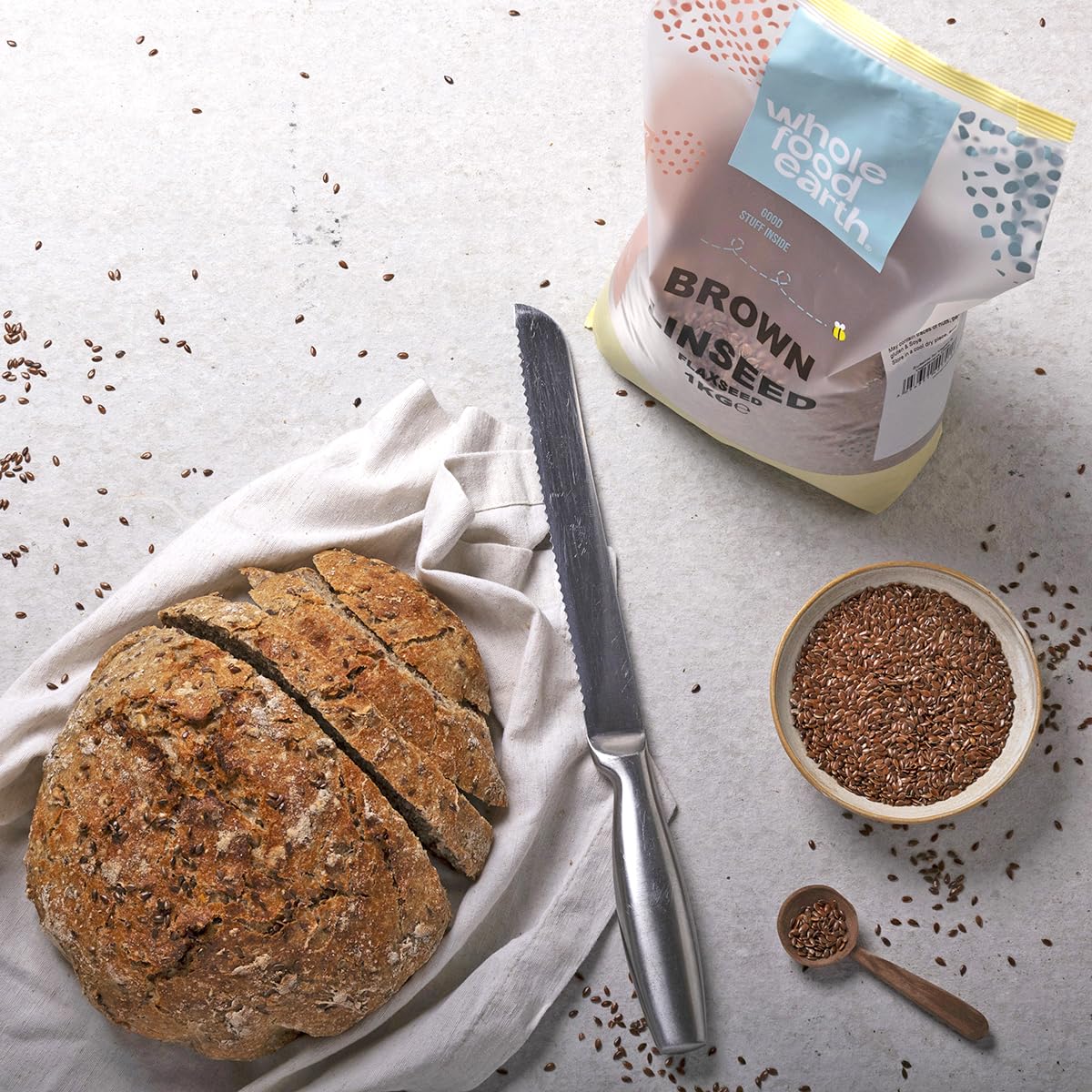 Wholefood Earth Brown Linseed/Flaxseed - 1 kg Bag | Wheat-Free Fibre Source | Rich in Omega-3 ALA 4