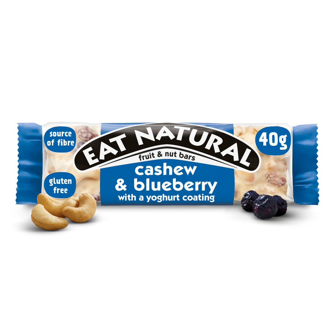 Eat Natural - Cashew & Blueberry with Yoghurt Coating Fruit & Nut Bars (12 x 40g)
