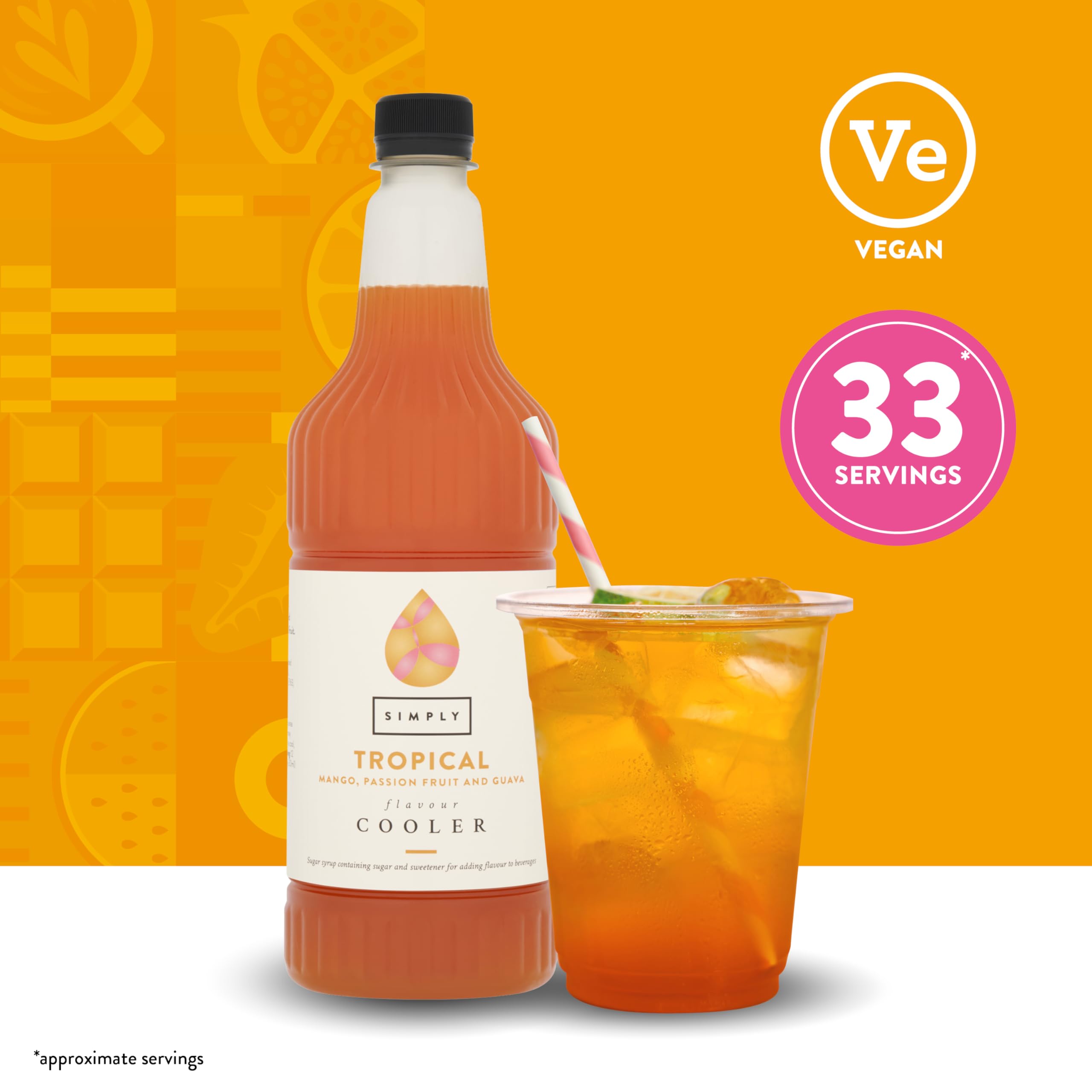 Simply Tropical Cooler Beverage Syrup - Vegan, Gluten Free, Halal Certified | 1 L 2