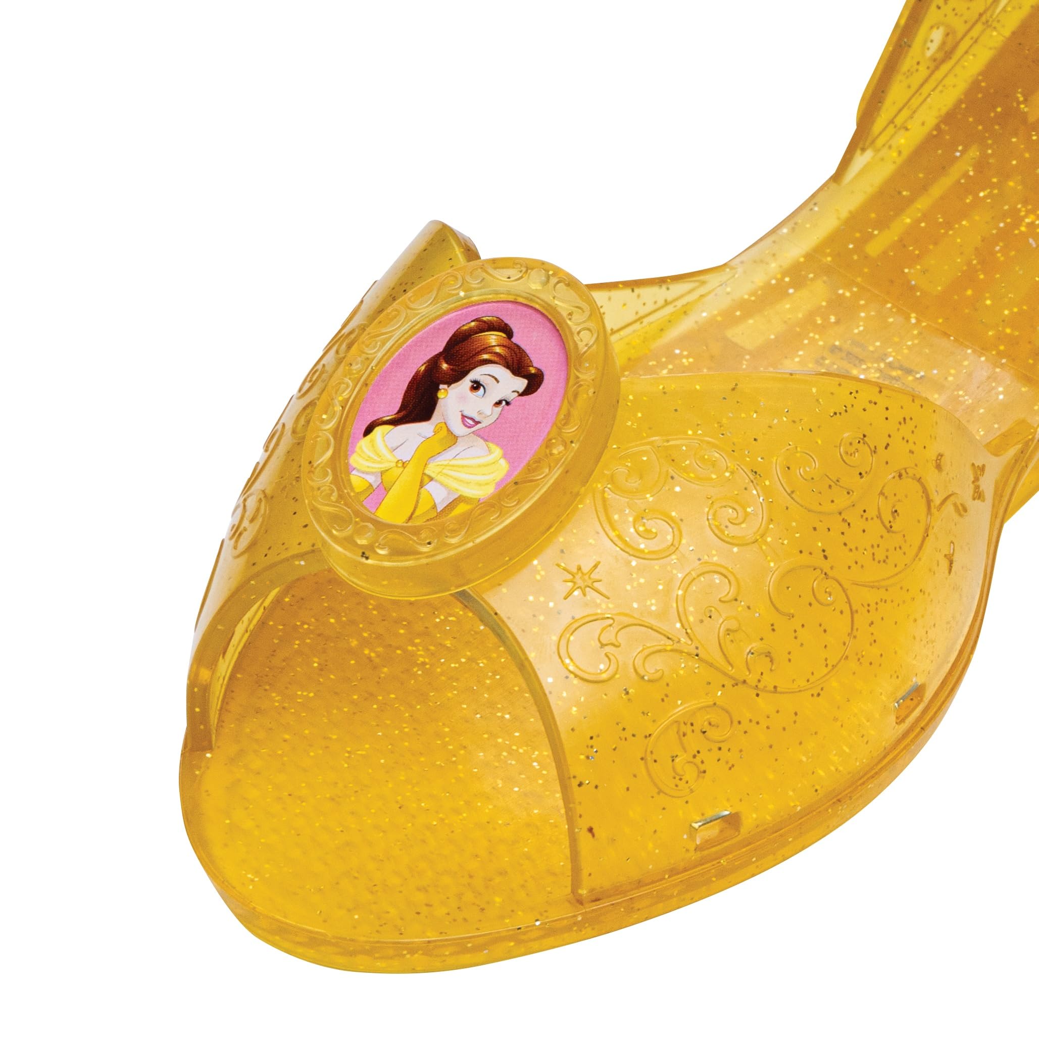 Disguise Belle Jelly Shoes - Yellow, Size 11/12 Medium | Official Disney Princess Accessory