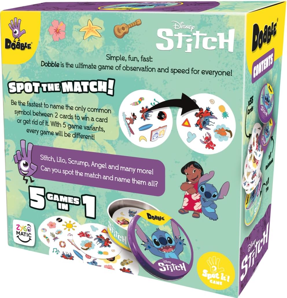 Asmodee Dobble Disney Lilo & Stitch Family Card Game for Ages 6+ 3