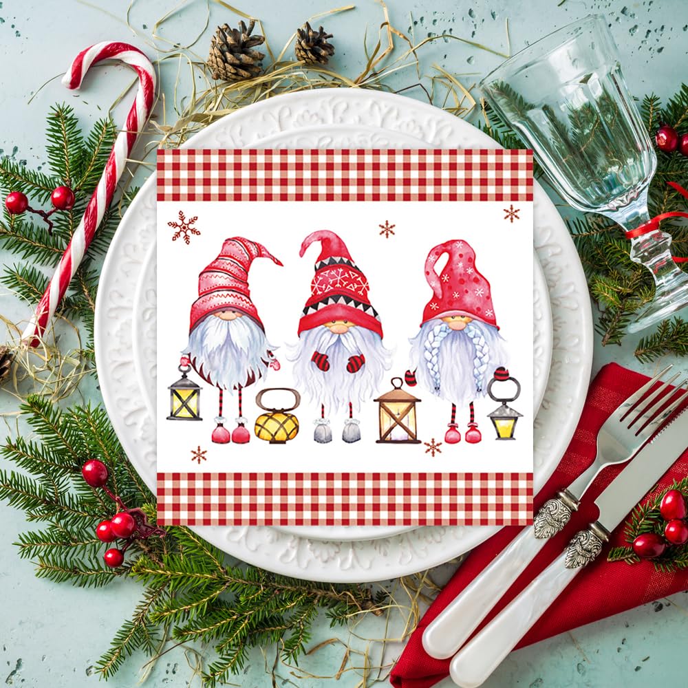 Anniversary House Christmas Gonk Luxury 3-Ply Napkins 33cm 3