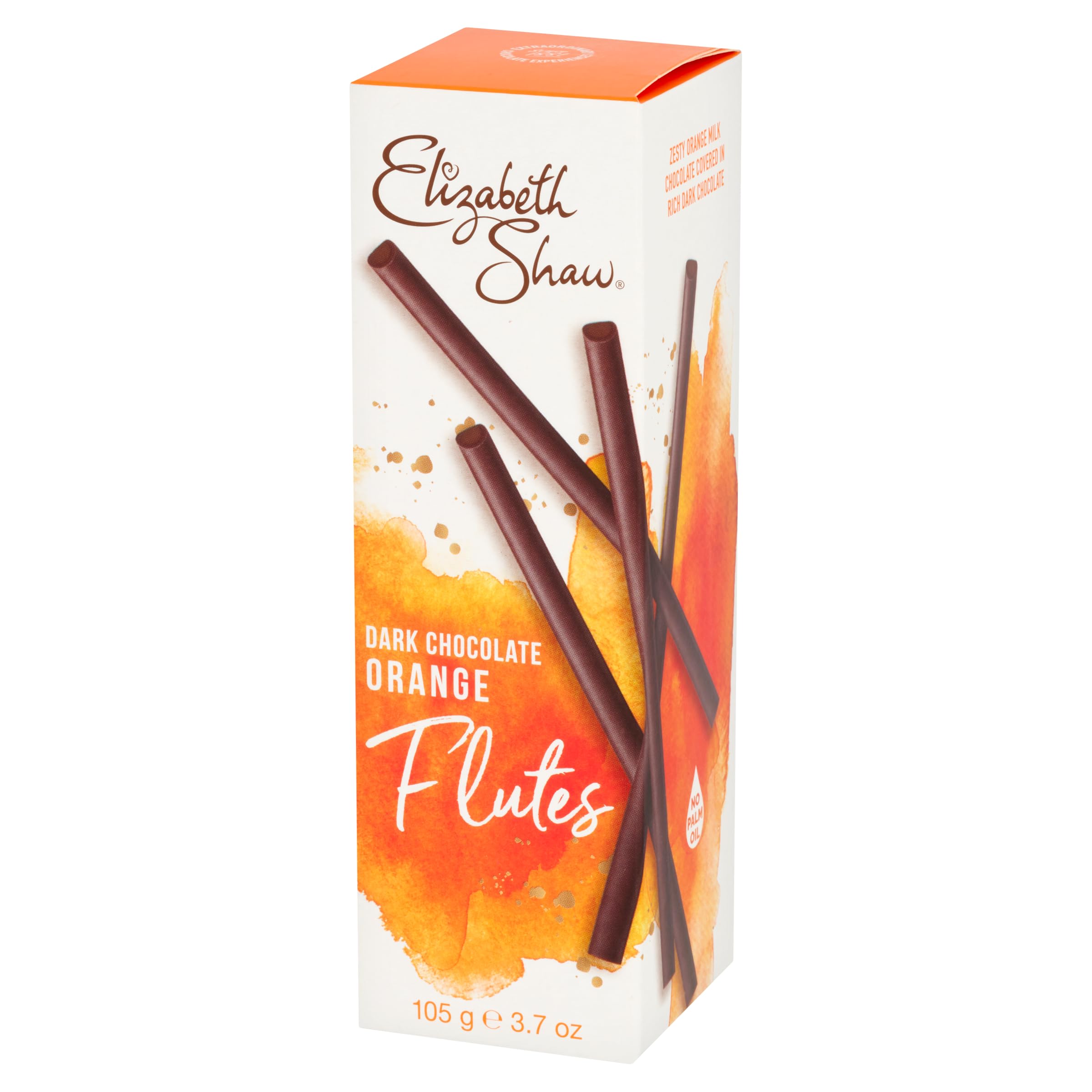 Elizabeth Shaw Dark Chocolate Orange Flutes 105g - Milk Chocolate with Orange Centre 1