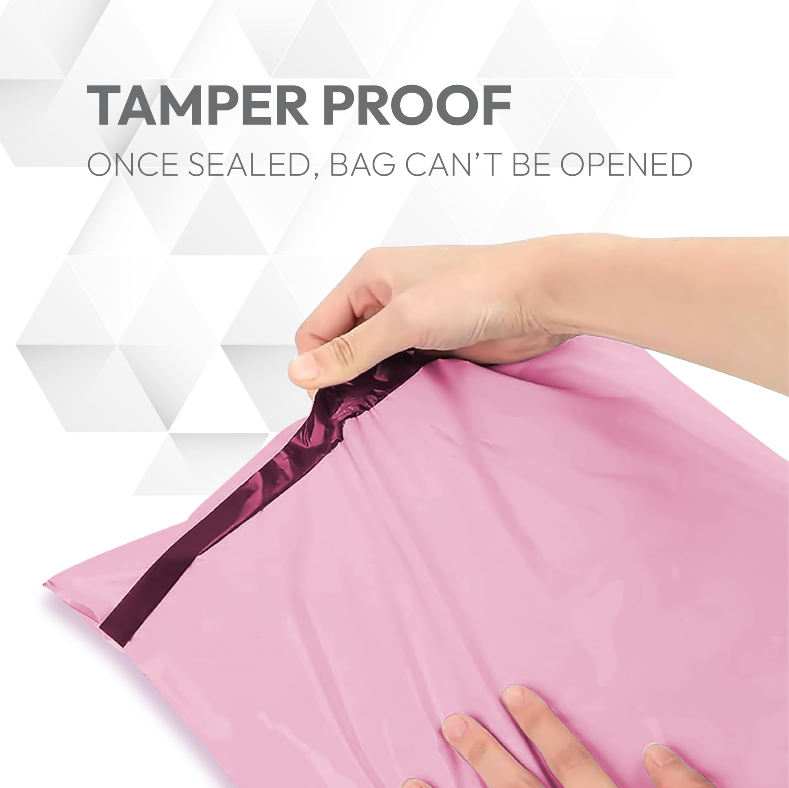 delka Polyethylene Mailers - 60 Pack Pink Self-Sealing Bags | Water-Resistant | 100x60x3mm 5