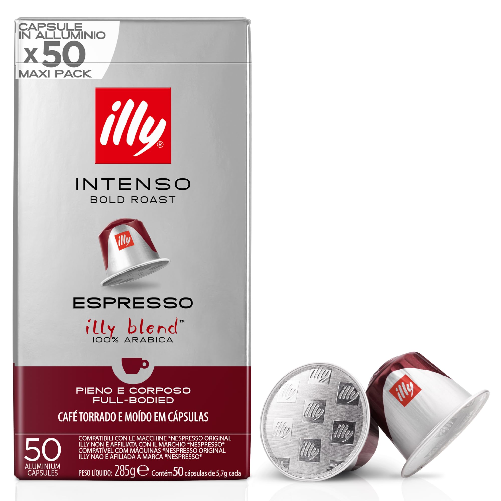 illy Intenso Coffee Pods - 50 Count | Intensity 7/9 | Nespresso Original Compatible 1