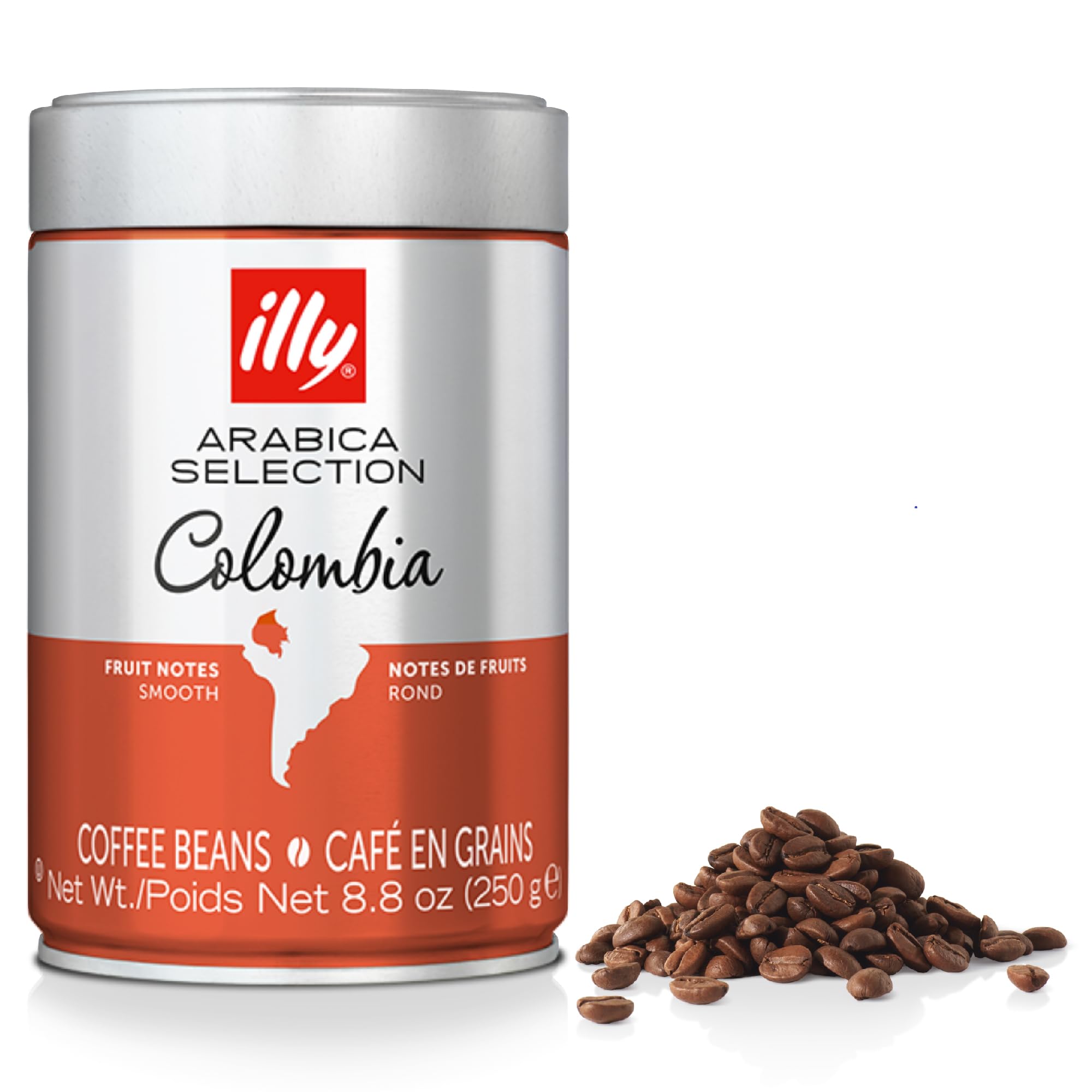 illy – Colombia Single Origin Medium Roast Kaffeebohnen – 100 % Arabica – Ideal für Espresso, Mokkakanne, Filter – 250-g-Dose