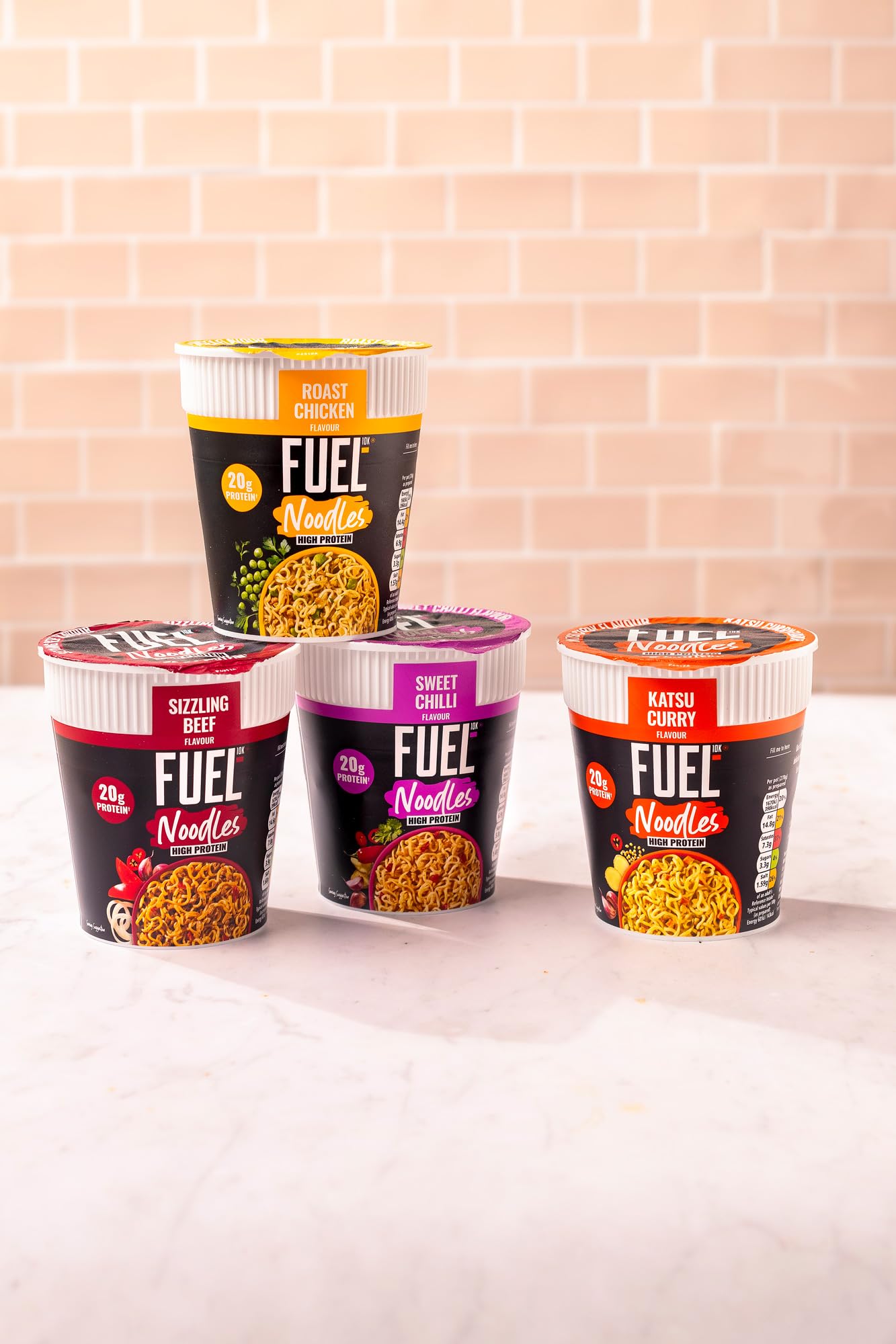 FUEL10K Katsu Curry High Protein Instant Noodles Pot - 20g Protein | Pack of 8 5