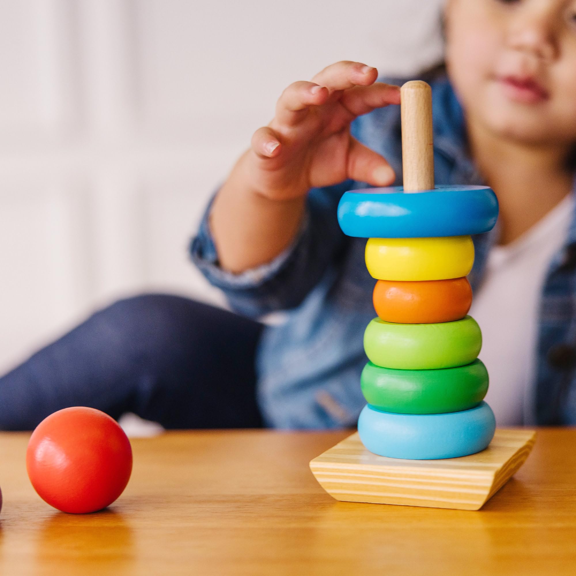 Melissa & Doug Rainbow Stacker - Educational Wooden Toy for Toddlers 18M+ 14