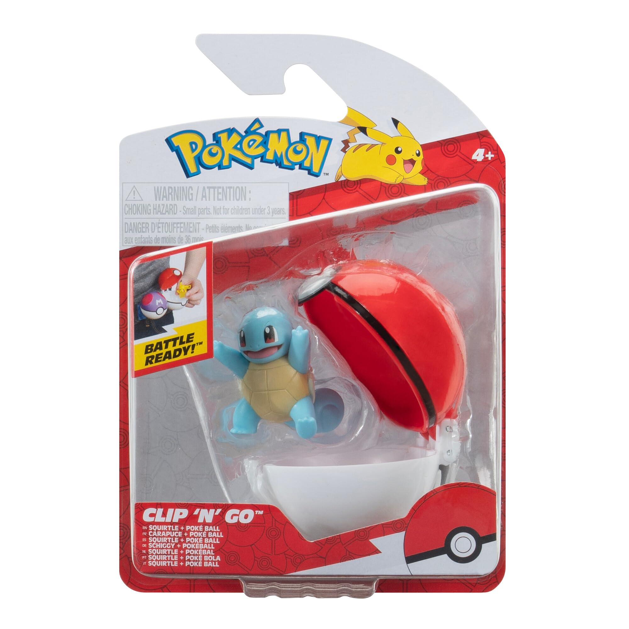 Pokémon Clip 'N' Go Squirtle #3 with Poké Ball Playset - 2 Inch Figure | Ages 4+ 1