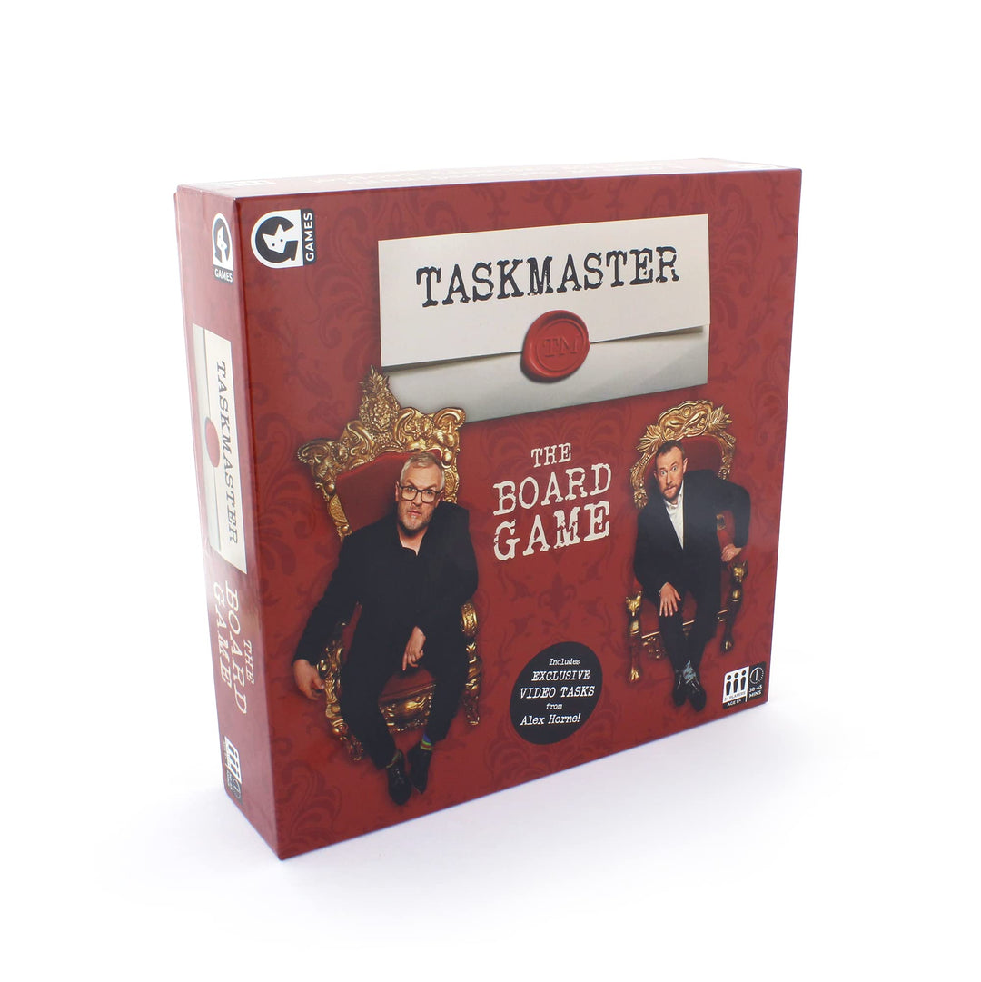 Ginger Fox Taskmaster-Brettspiel – Messen Sie sich mit Familie und Freunden bei lächerlichen Aufgaben, um zum Taskmaster-Champion gekrönt zu werden