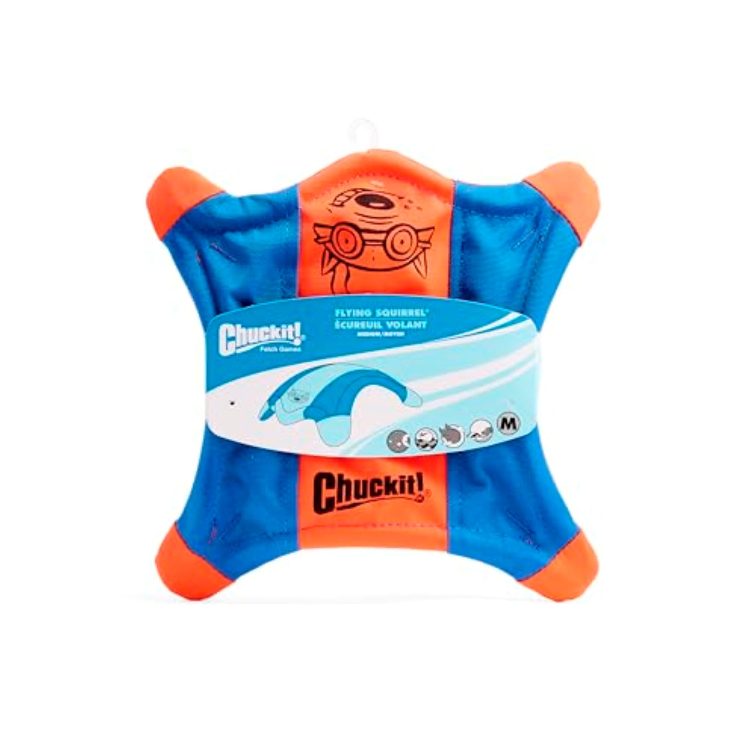 Chuckit! Flying Squirrel Dog Toy - Floating, Glow-in-the-Dark, Medium (10 in)