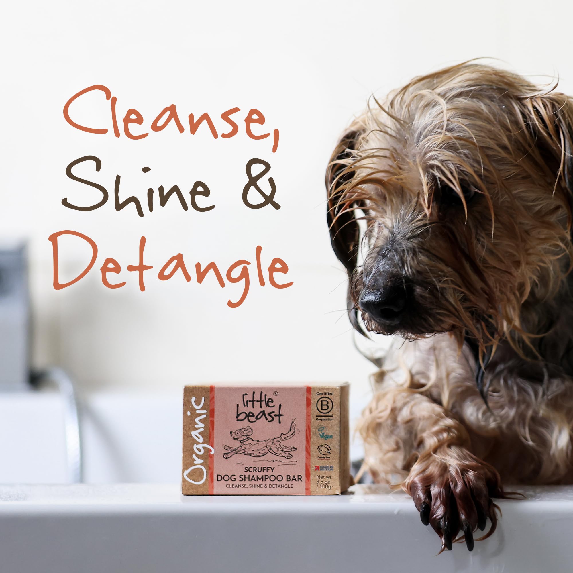 LITTLE BEAST Scruffy Dog Shampoo Bar - Detangles & Deeply Conditions | Citrus Scent | 100g 7