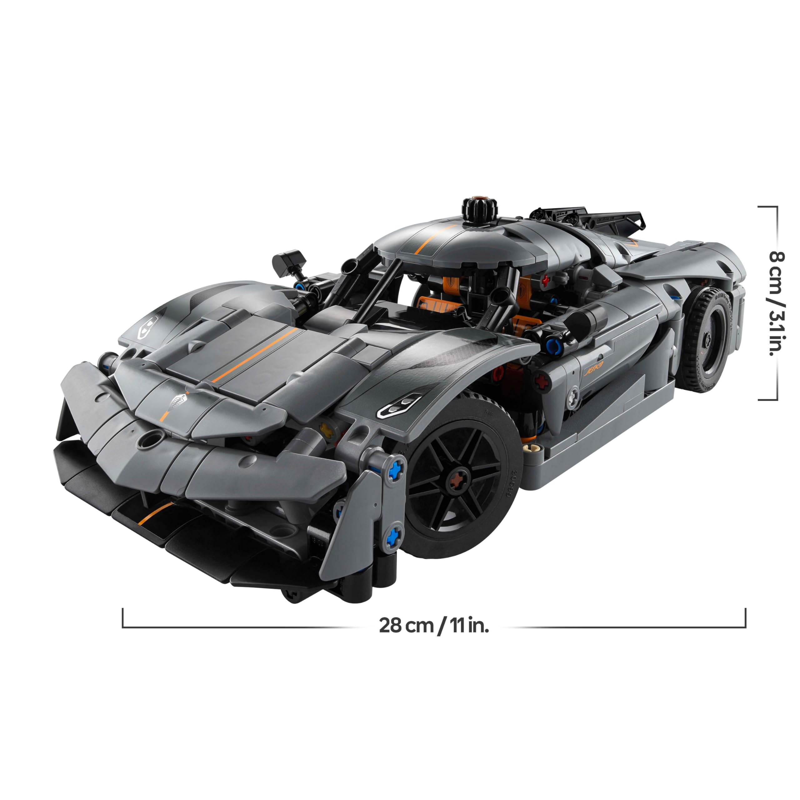 LEGO Technic Koenigsegg Jesko Absolut Grey Hypercar Building Set 42173 for Ages 10+ 7