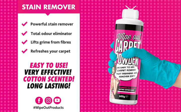 Wipeout - Magic Carpet Powder 600g | Stain & Odour Remover for Carpets & Fabrics