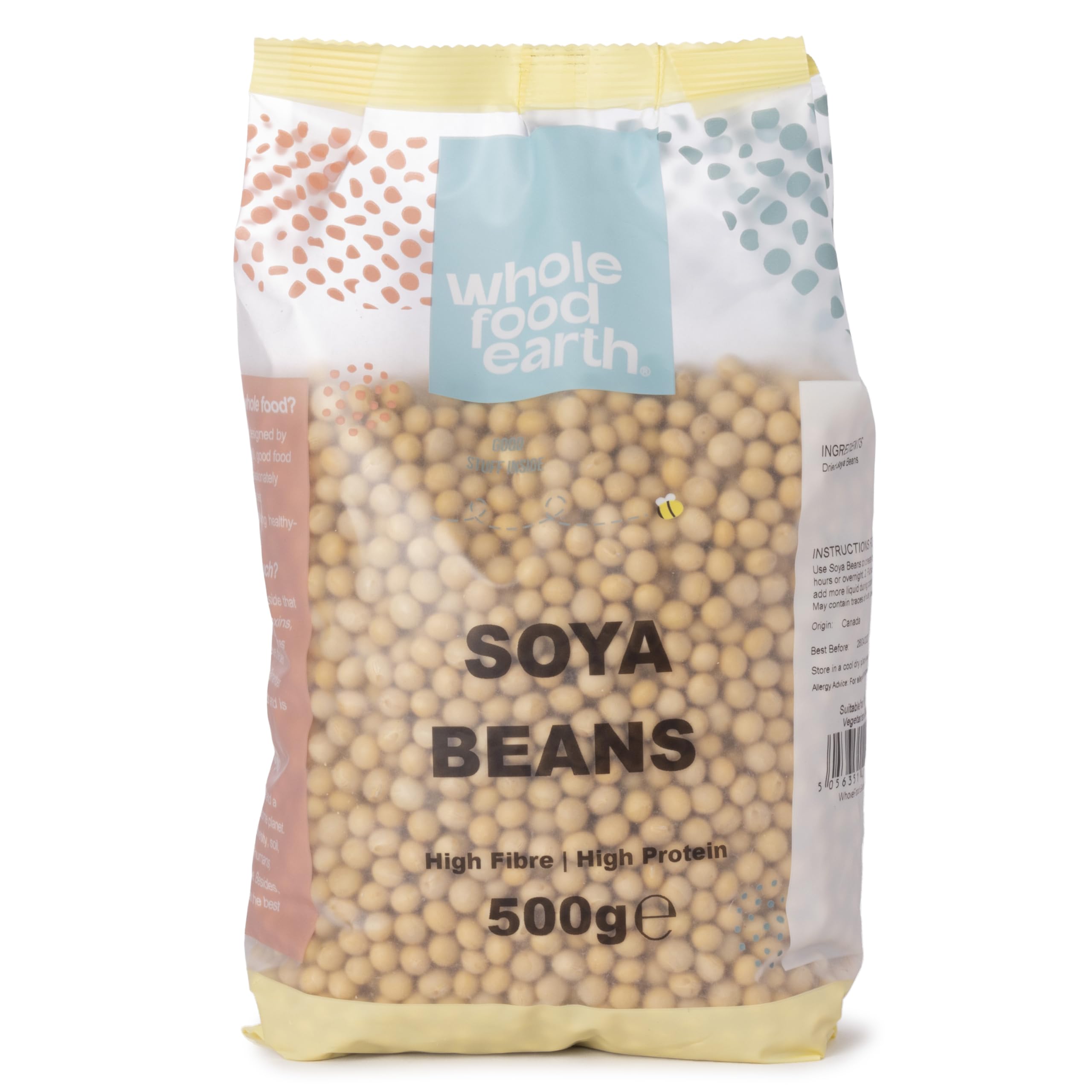 Wholefood Earth Soya Beans - High Fibre, Natural, GMO Free | 500g 1
