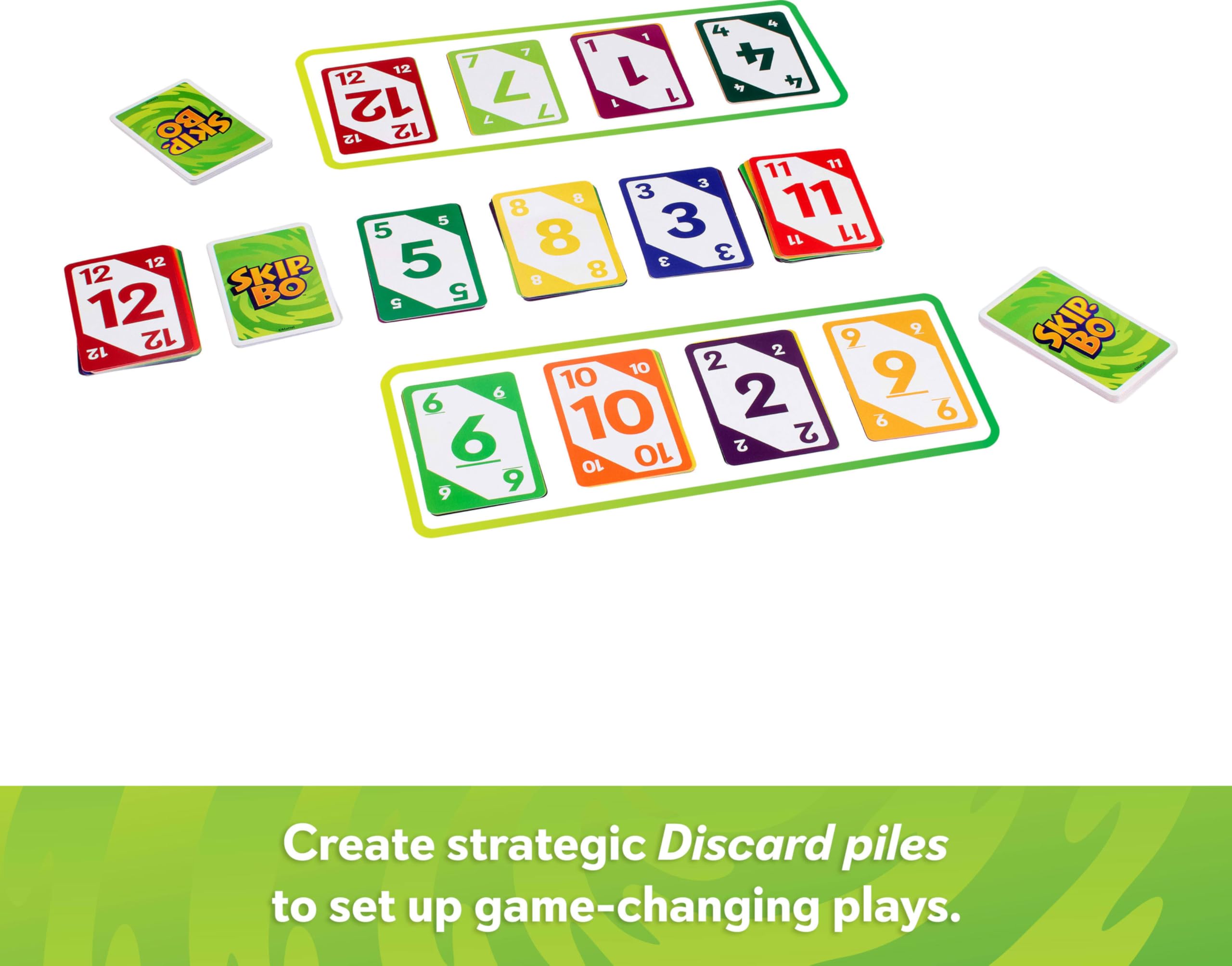 Juegos Mattel Skip-Bo Card Game - Family Strategy Game | 168 Cards | Ages 7+ 4