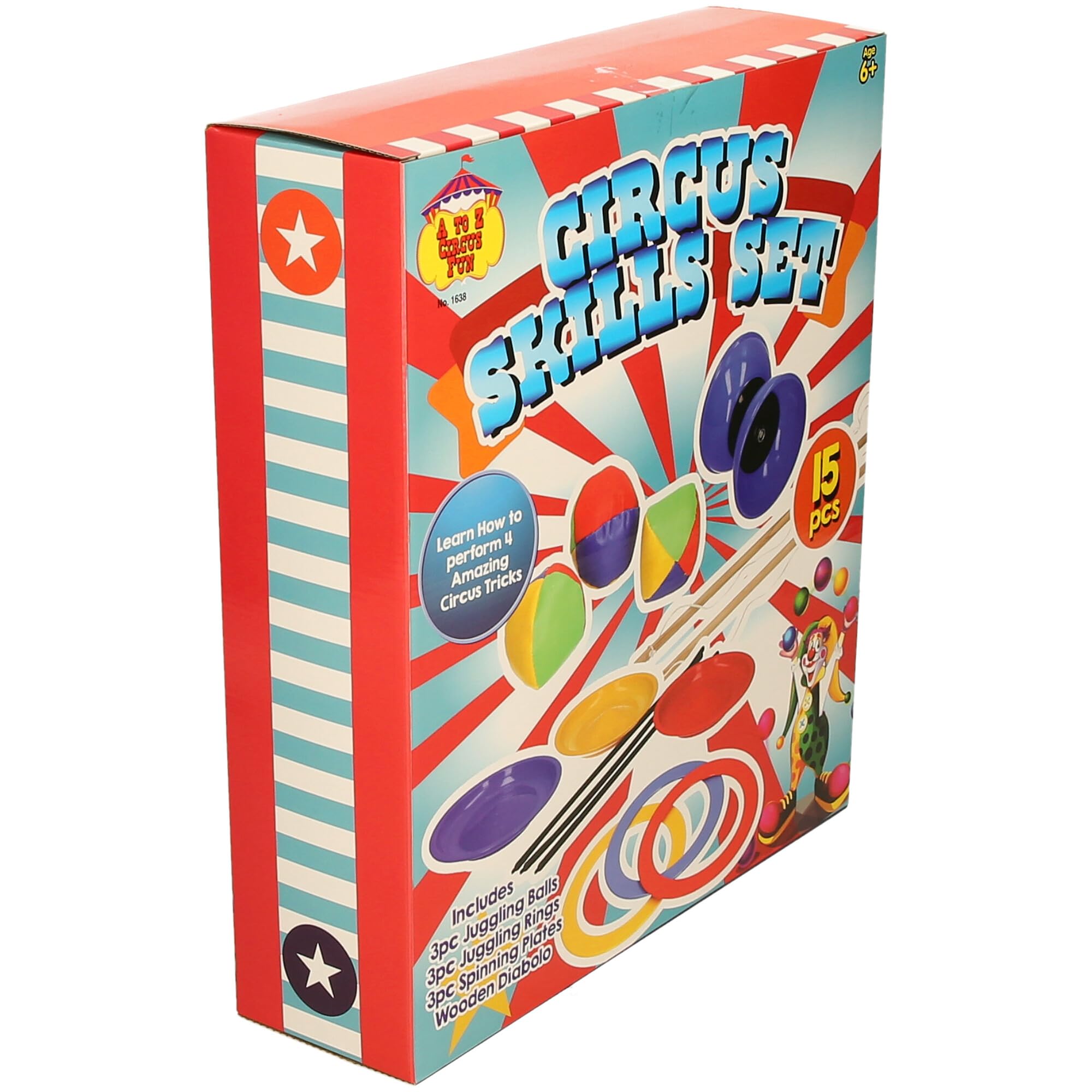 Tent Fun Circus Skills Set - 15-Piece Juggling & Spinning Toys for Kids 6+ 12