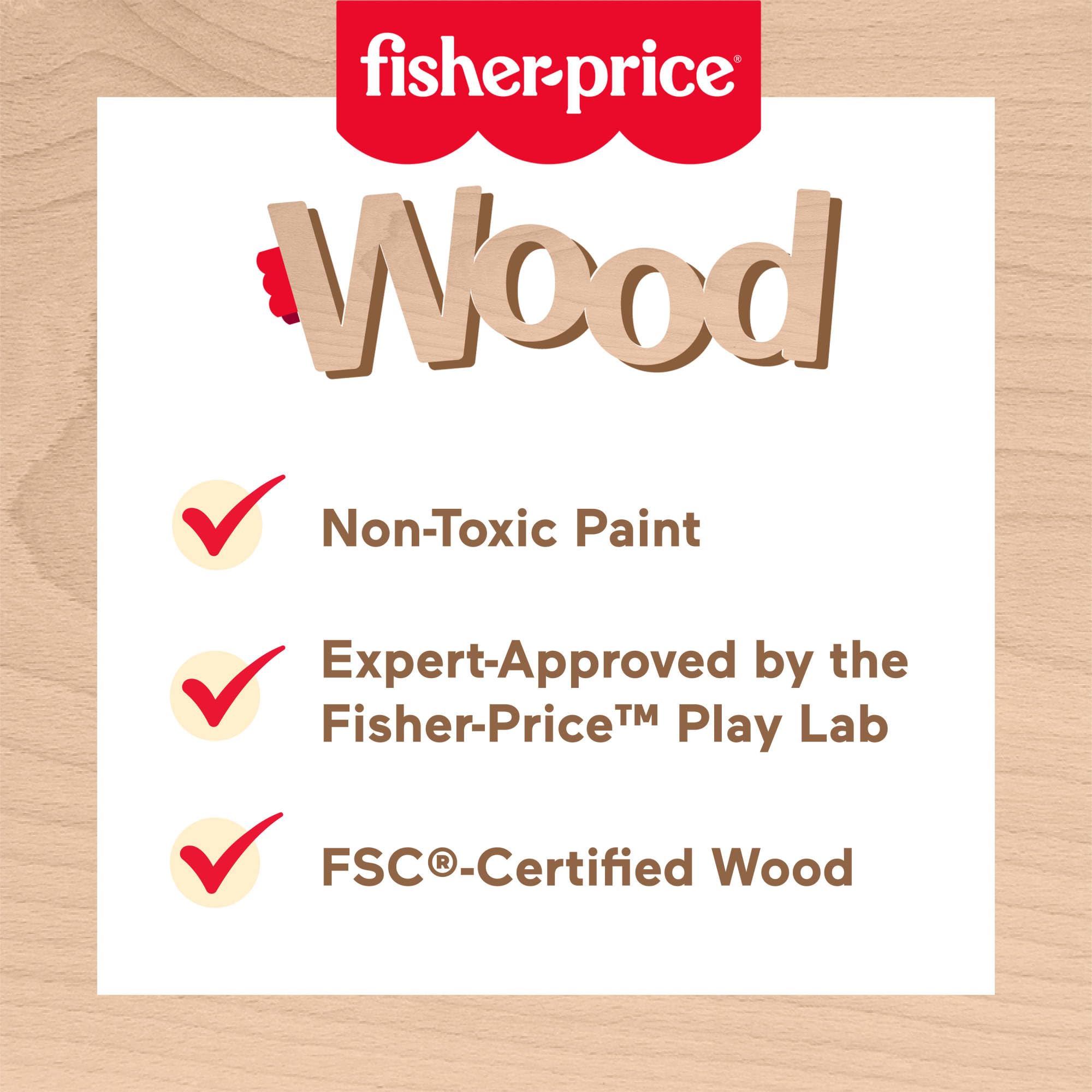 Fisher-Price Wooden Animal Puzzle - 13-Piece Shape-Sorting Activity Toy for Toddlers 2+ 4