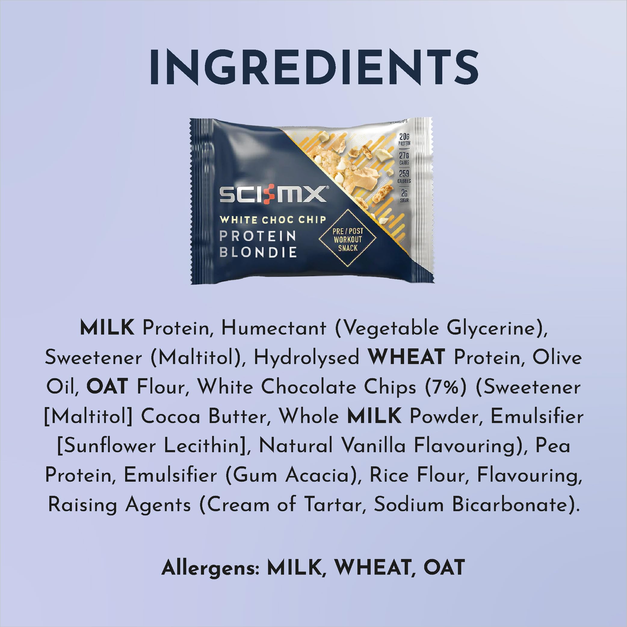 SCI-MX High Protein White Choc Chip Blondie Box - 20g Protein, 2g Sugar | 12 Count 6
