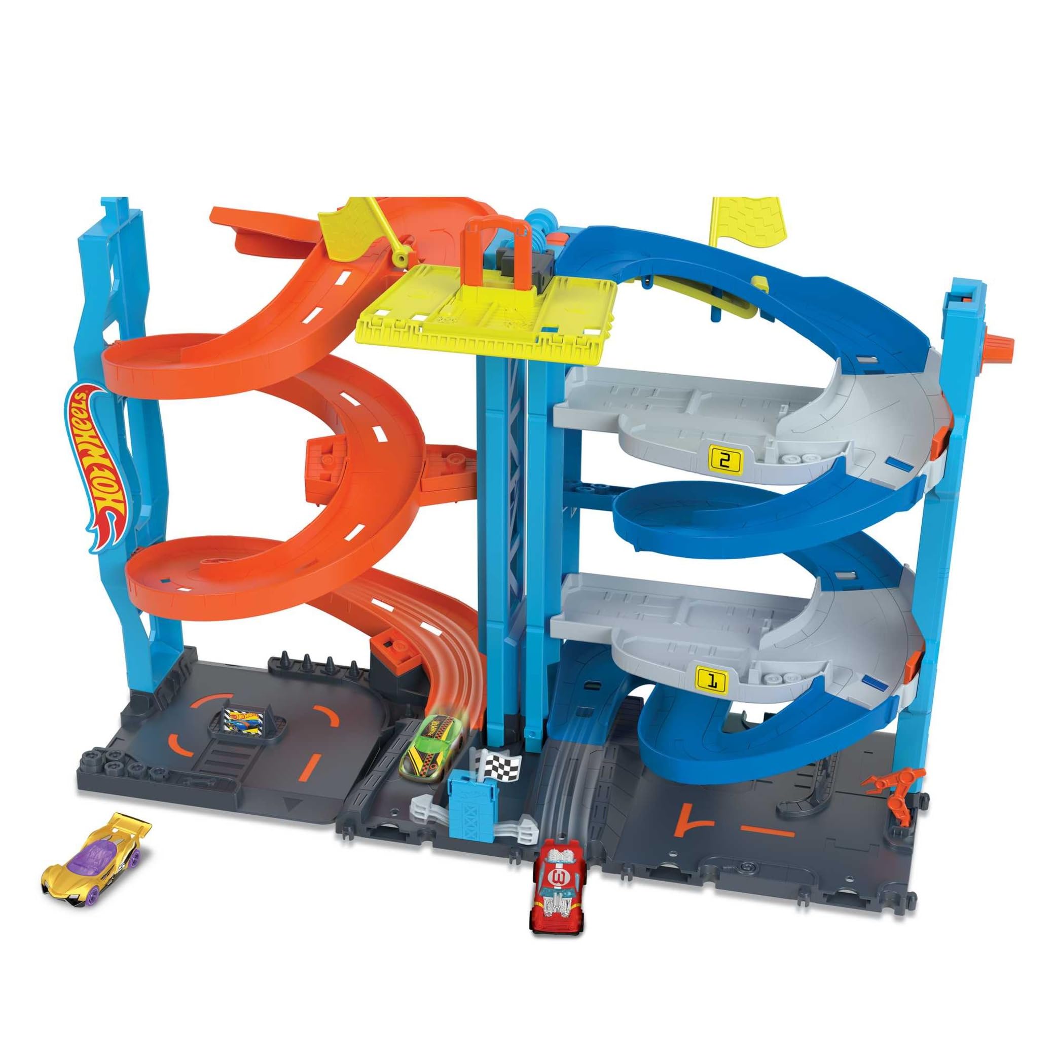 Hot Wheels City Transforming Race Tower - 2-in-1 Racing Playset with Elevator & 1:64 Scale Car, Ages 3+ 1