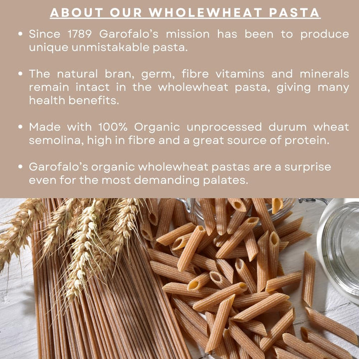 Garofalo Organic Wholewheat Penne Pasta, 500g
