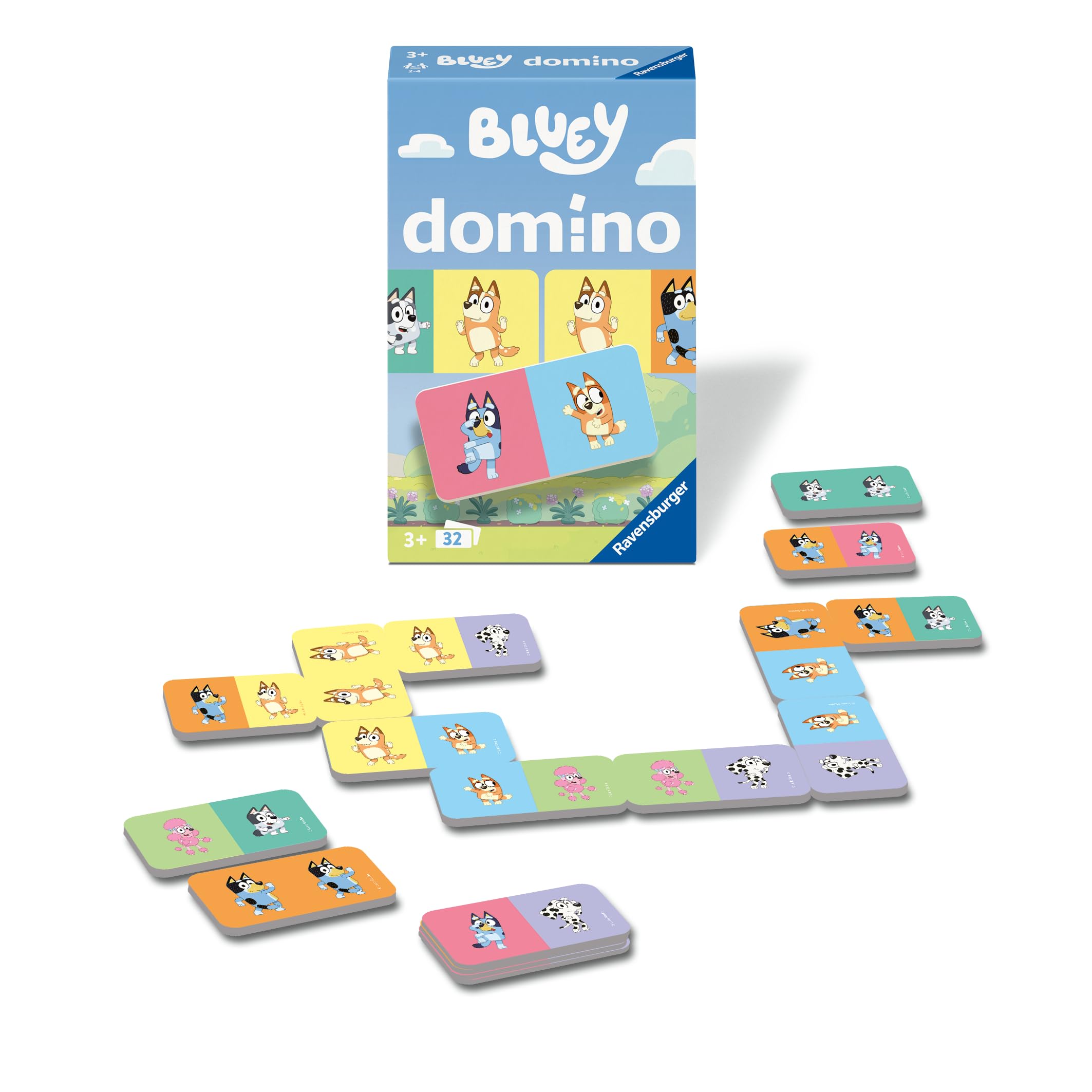Ravensburger Bluey Dominoes Game - Card Game for Kids 3 Years Up, 2-4 Players 1
