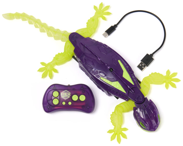 HEX BOTS Glow-in-the-Dark Gecko - Remote Control Wall-Crawling Robot Toy for Kids