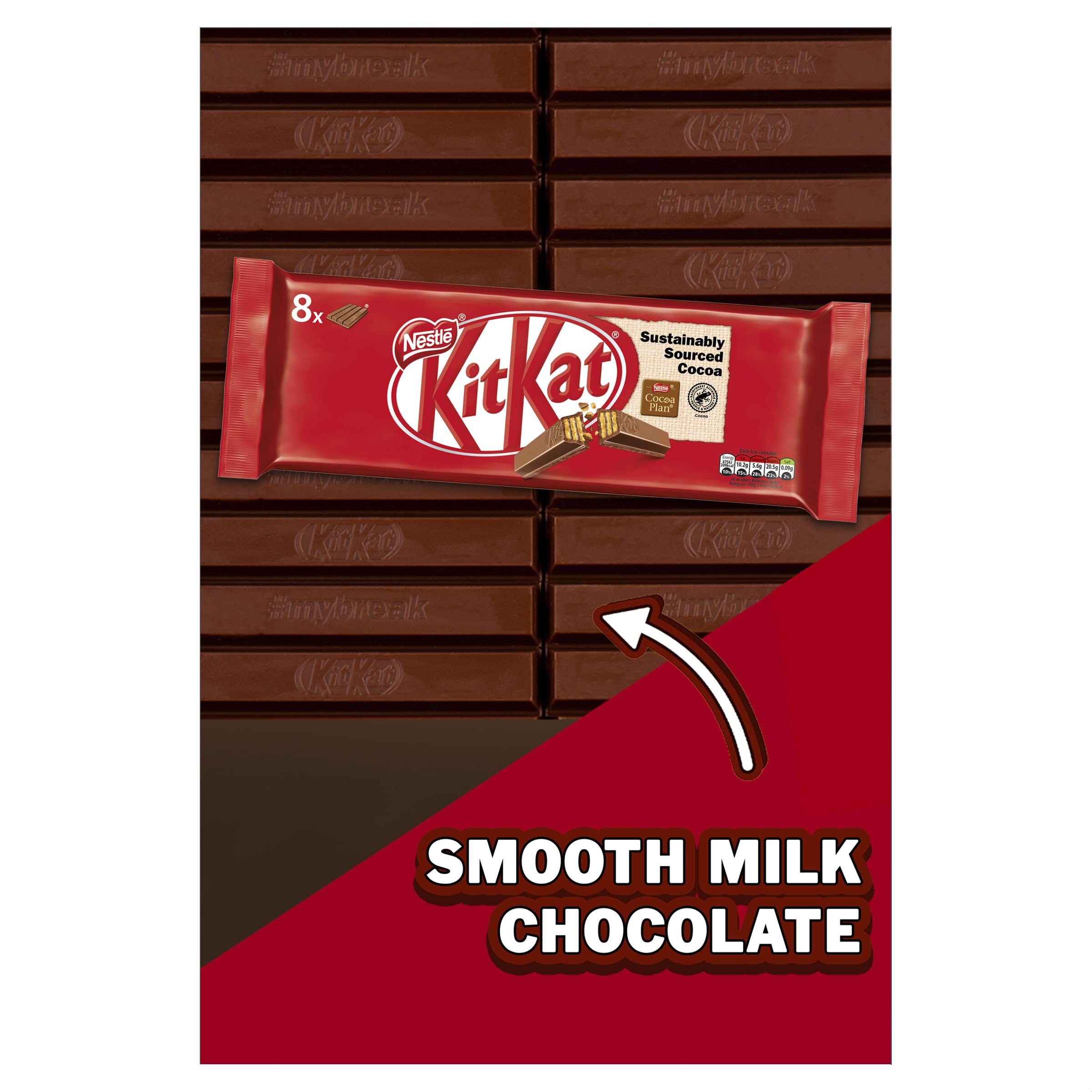 KitKat 4 Finger Milk Chocolate Bar Bumper Multipack, 8 x 41.5 g 12