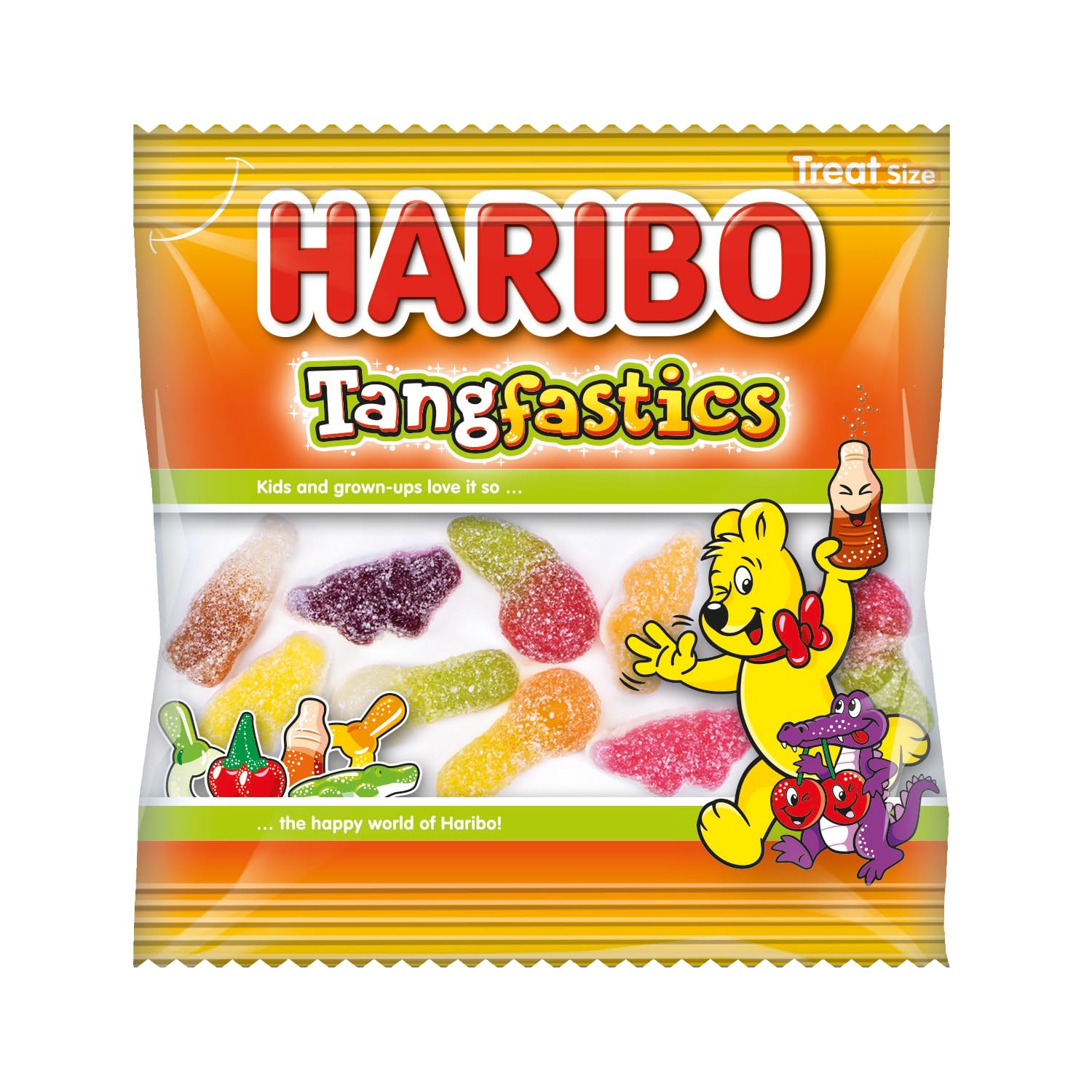 HARIBO Tangfastics Saure und sprudelnde Gummibonbons Multipack – 100 x 16 g Minibeutel